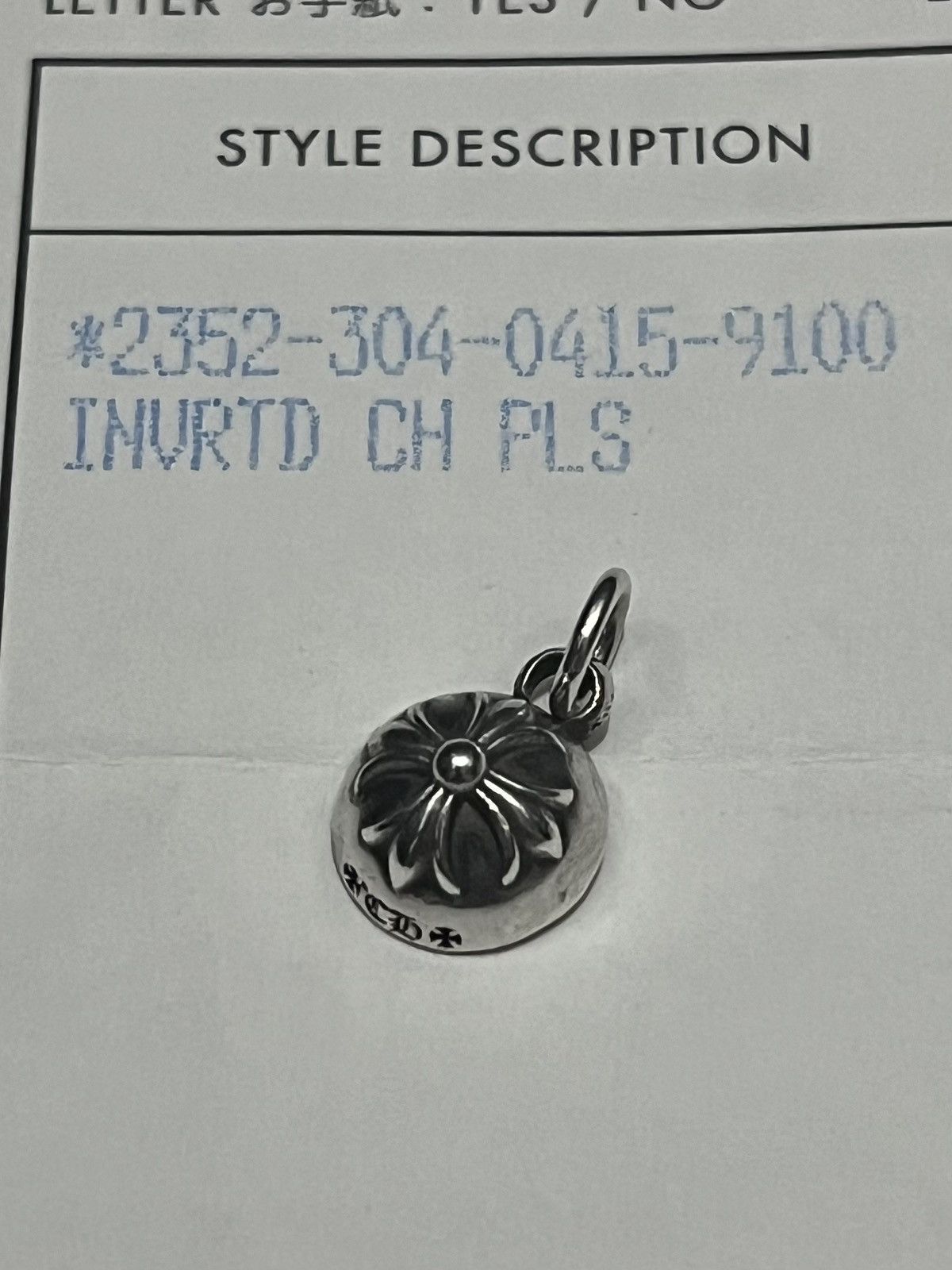 Pre-owned Chrome Hearts Inverted Ch Plus Pendant In Silver