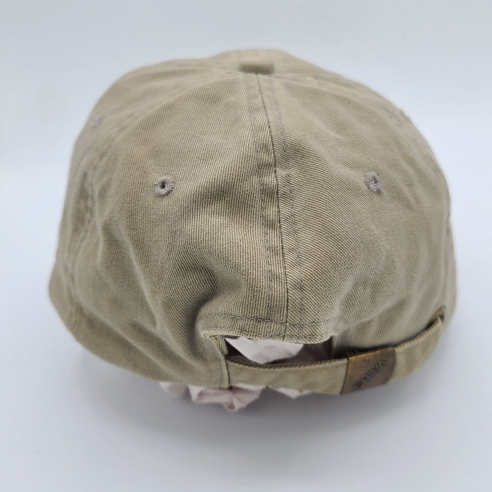 SIVA VINTAGE Compass Bank Hat Beige Cotton Strap Baseball Cap Size ONE SIZE - 3 Thumbnail