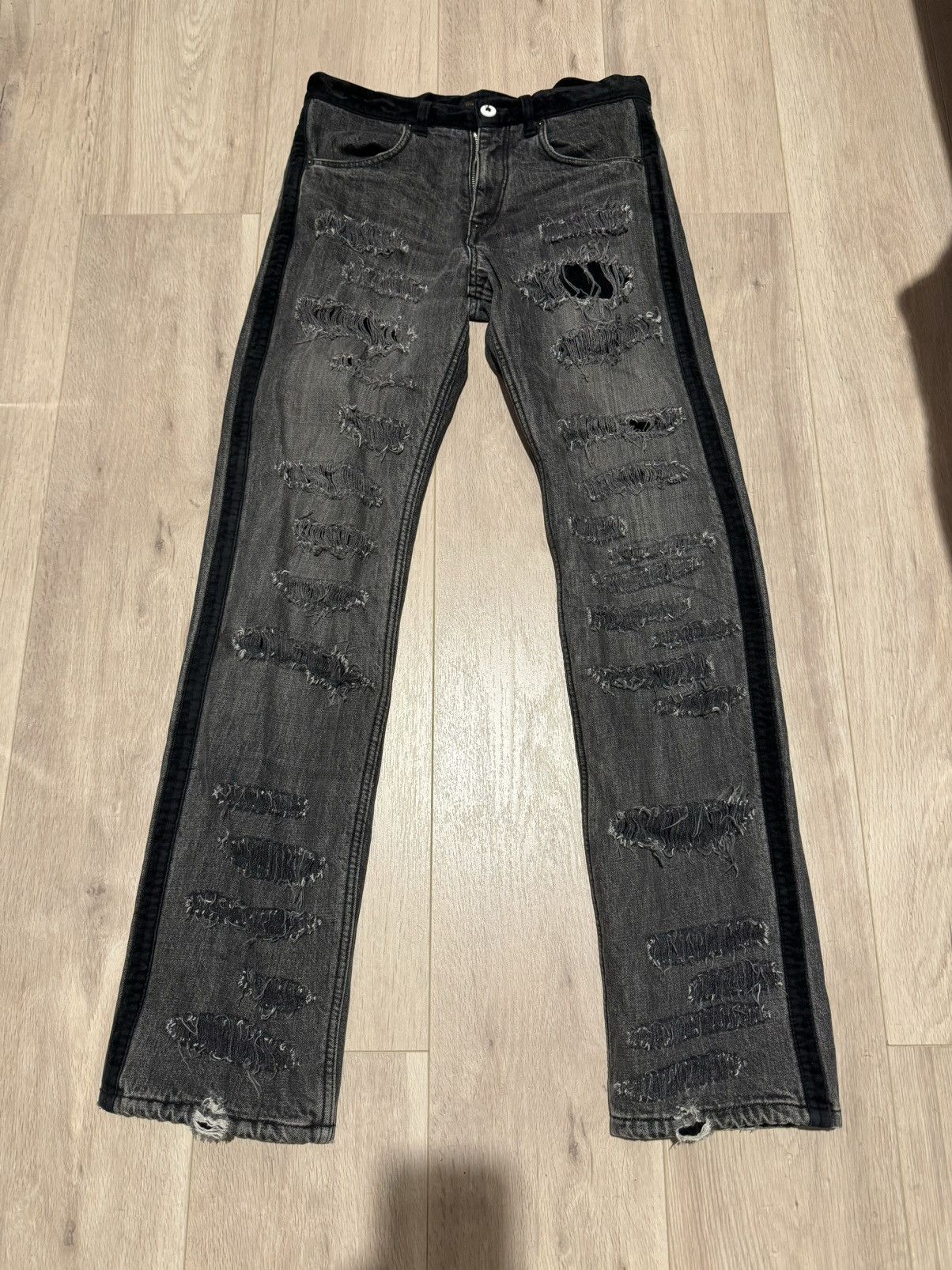image of Undercover Crash Denim Witches Cell Division Aw02 in Black, Men's (Size 31)