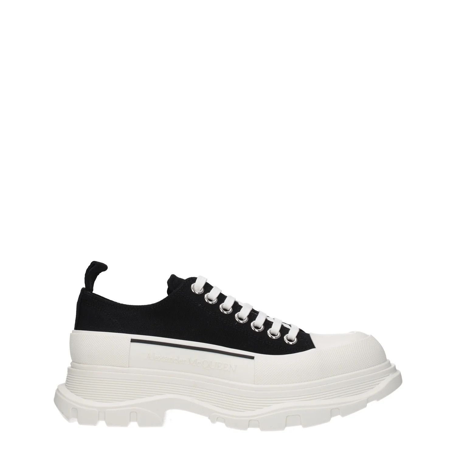 Alexander McQueen ob1o1e0225 Fabric Low-Top Sneakers in Black White Size US 8 / EU 41 - 1 Thumbnail
