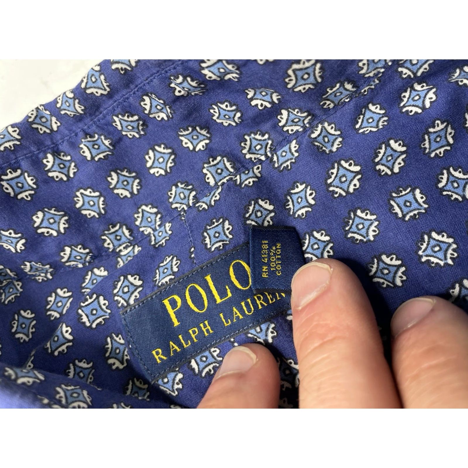 Polo Ralph Lauren Polo Ralph Lauren Button-Down Shirt Men LT Blue Paisley AOP Preppy Embroidered Pony Button-Up Long Sleeve White/Blue? Size US L / EU 52-54 / 3 - 4 Thumbnail