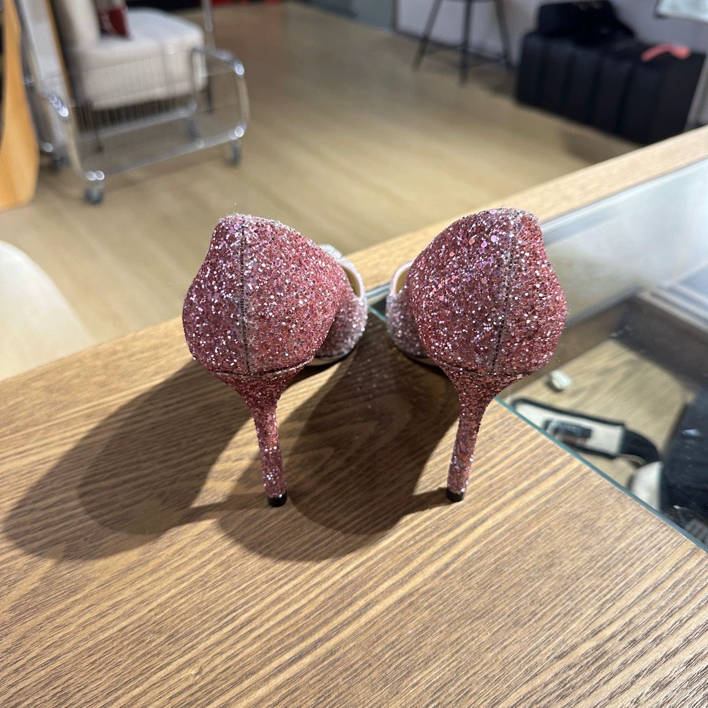 Jimmy Choo Jimmy Choo mar669 silver glitter heels 36.5 Size US 6 / IT 36 - 3 Thumbnail