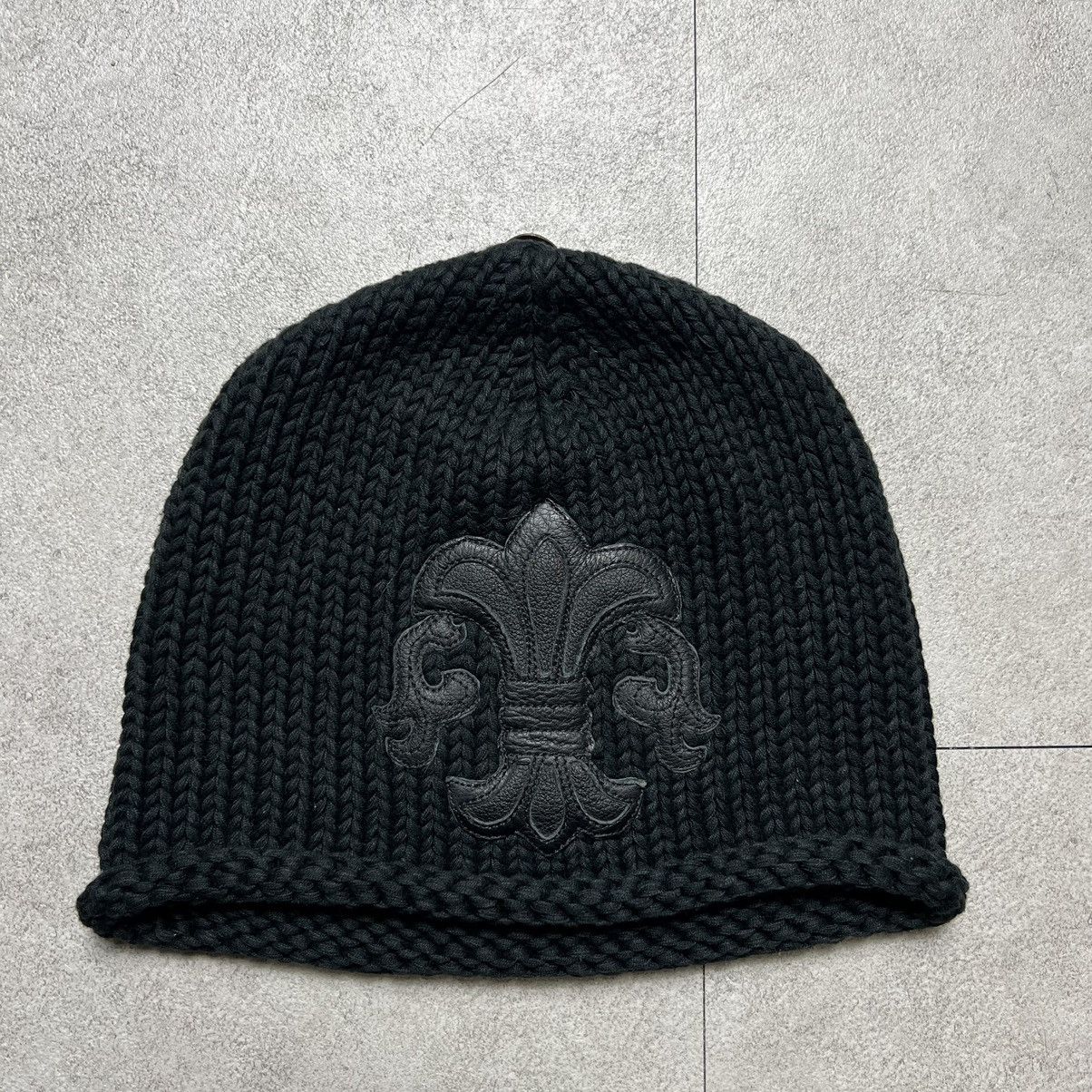 image of Chrome Hearts Bs Fluer Patch Beanie in Black, Men's