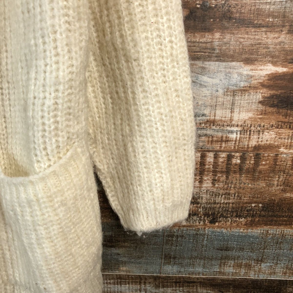 Homespun Knitwear × Japanese Brand PX White vintage Cardigan Knitwear #A2213 Size L / US 10 / IT 46 - 8 Thumbnail