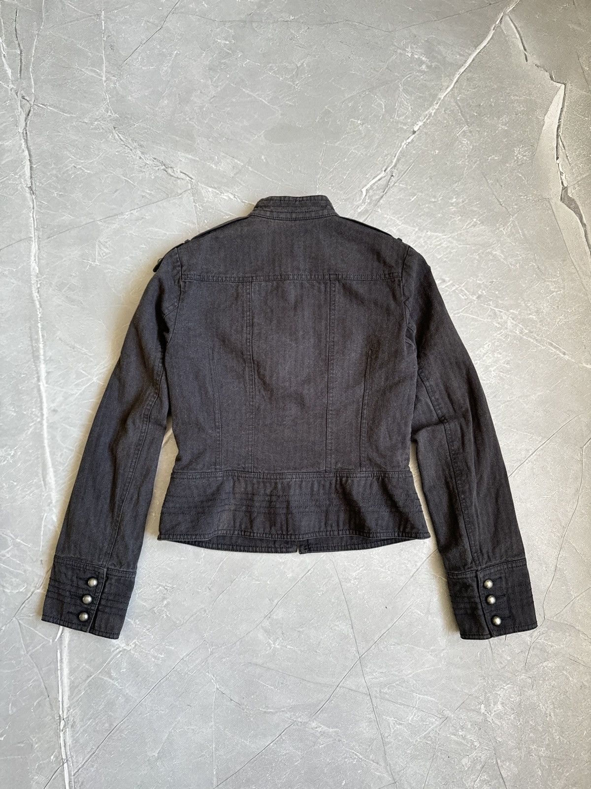 Hysteric Glamour 00s Military Napoleon Washed Denim Jacket PPFM Balmain Style Size S / US 4 / IT 40 - 4 Thumbnail