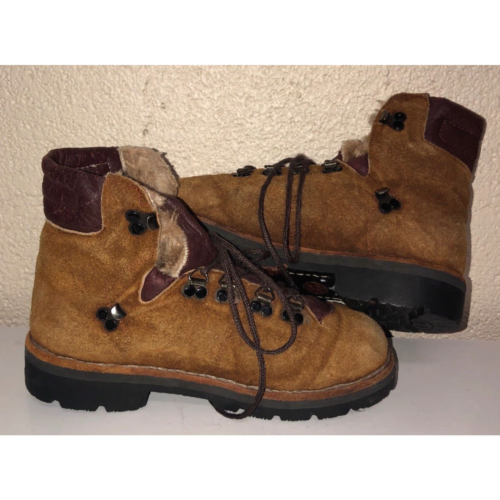 Vintage Custom Made Suede Boots W/ Land Roger Soles Suede Sherpa Lined Size 8 Mens Size US 8 / EU 41 - 4 Thumbnail