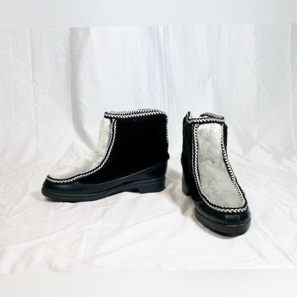 Other Vintage Snowland Black Faux Fur Wool Lined Winter Boots Size US 5 / IT 35 - 2 Thumbnail