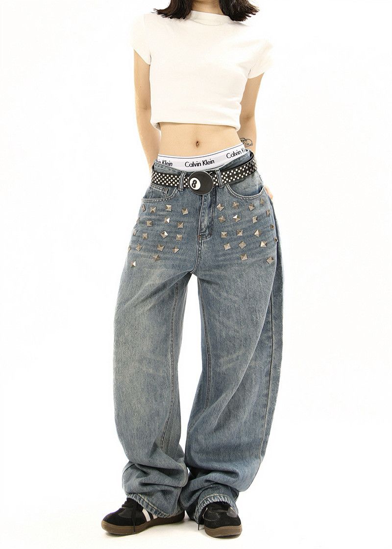 Vintage American retro rhinestone jeans for men Size US 32 / EU 48 - 4 Thumbnail