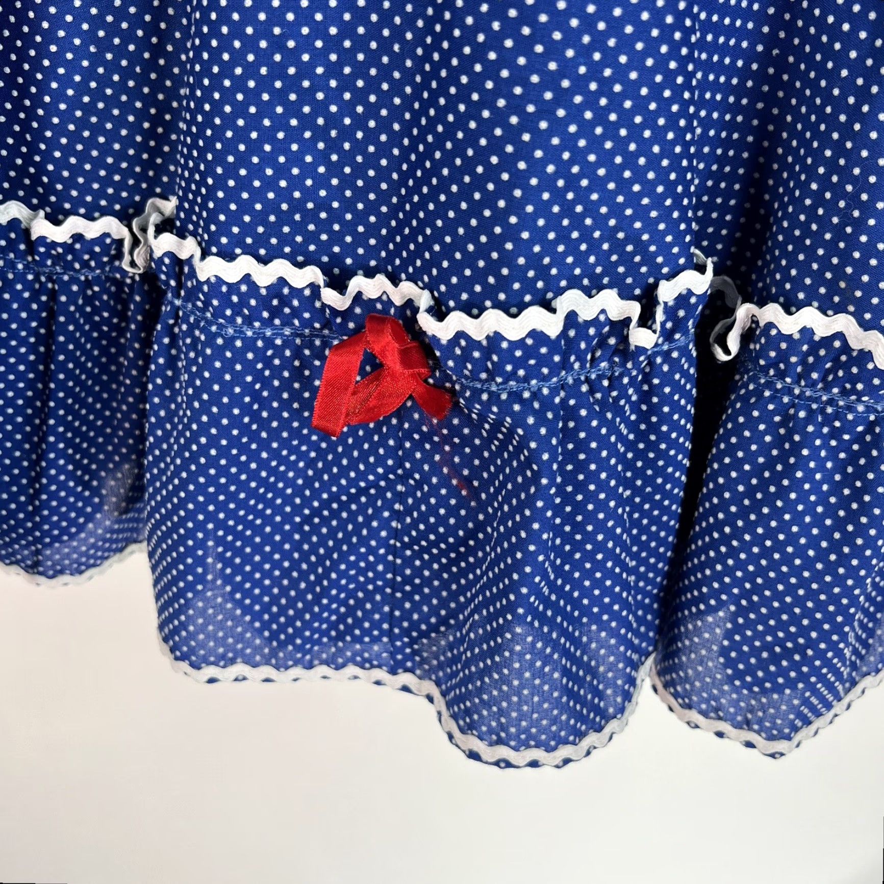 DANCER VINTAGE True Vintage Prairie Dance Polka Dot Dress Women's Size 10 Blue Flutter Sleeve A-Line Party Cocktail Western Size L / US 10 / IT 46 - 4 Thumbnail