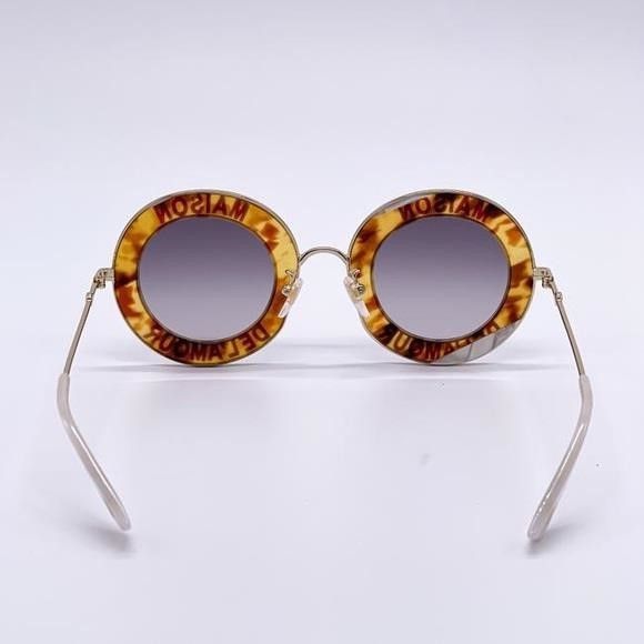 Gucci New🔥🔥Gucci Brown New Gg0113s 010 Round Metal Sunglasses Size ONE SIZE - 7 Thumbnail