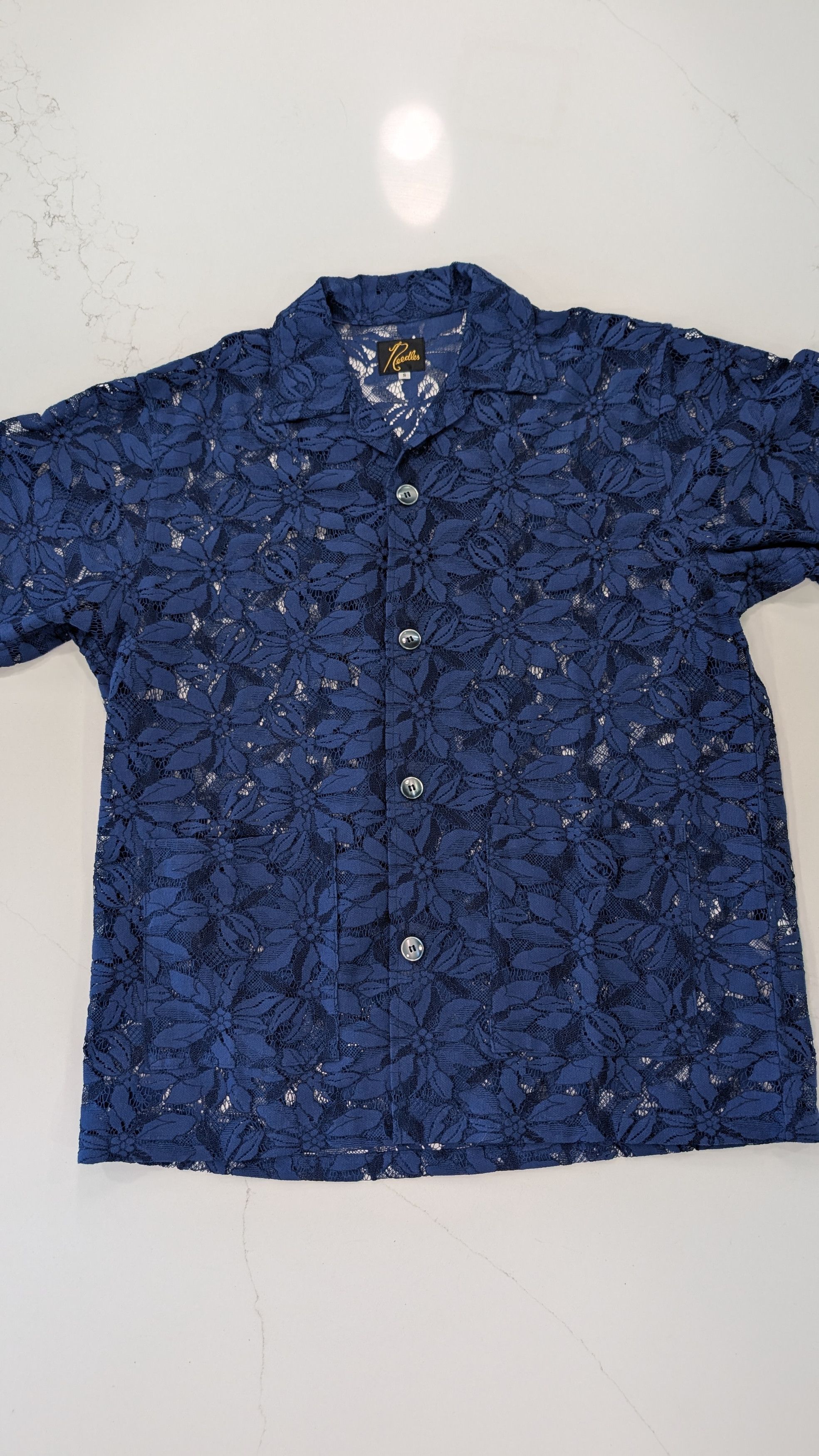 トップス Needles Ascot Collar Edw Gather Shirts S Cotton Sateen Ascot Collar EDW Gather Shirt – La Garçonne