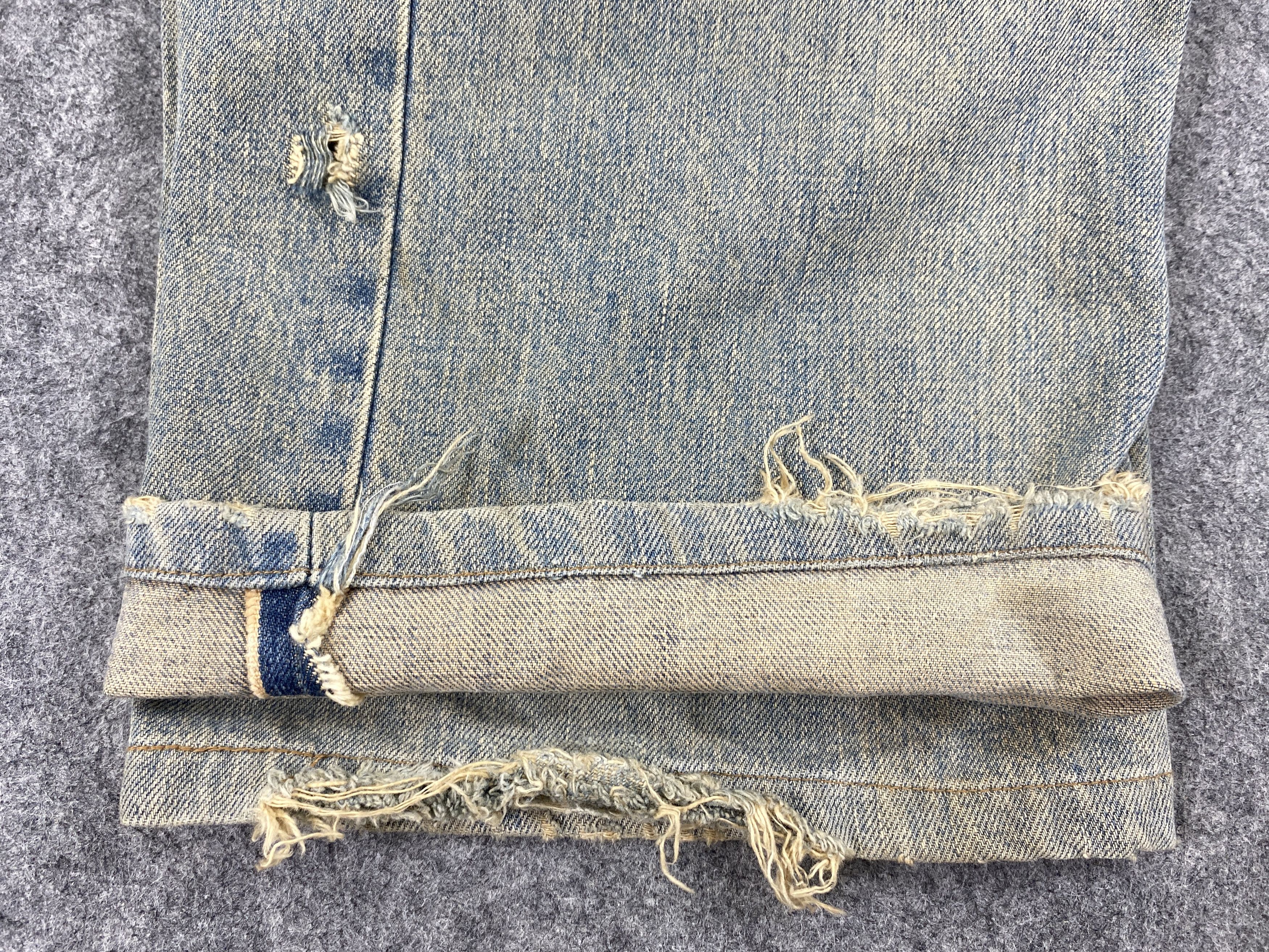 Japanese Brand Redline Dirty Used Blue Vintage Wrangler 28x30 Denim -JN1323 Size US 28 / EU 44 - 10 Thumbnail
