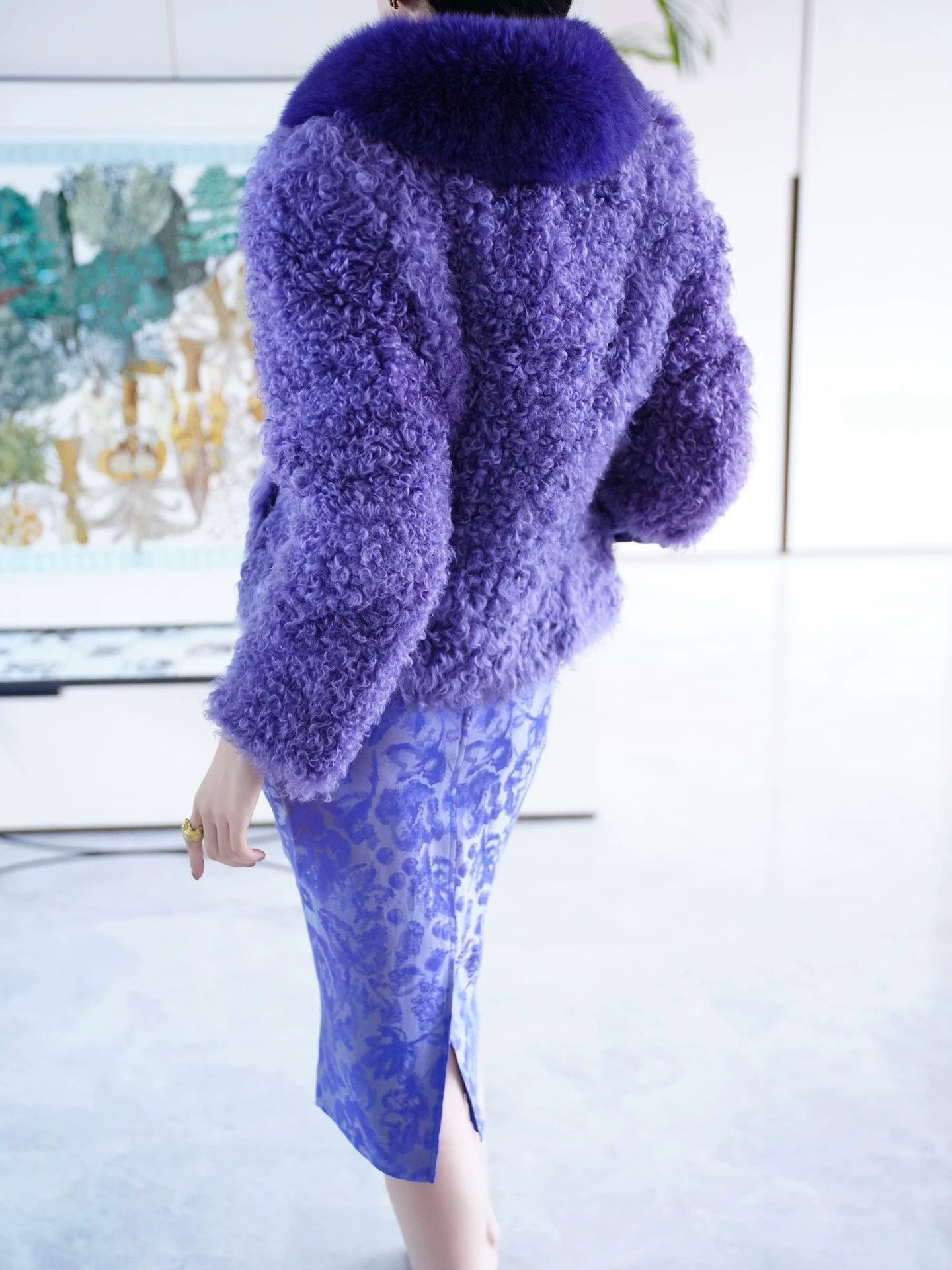 Vintage Vintage Rare Purple Curly Shearling Size S Size S / US 4 / IT 40 - 8 Thumbnail