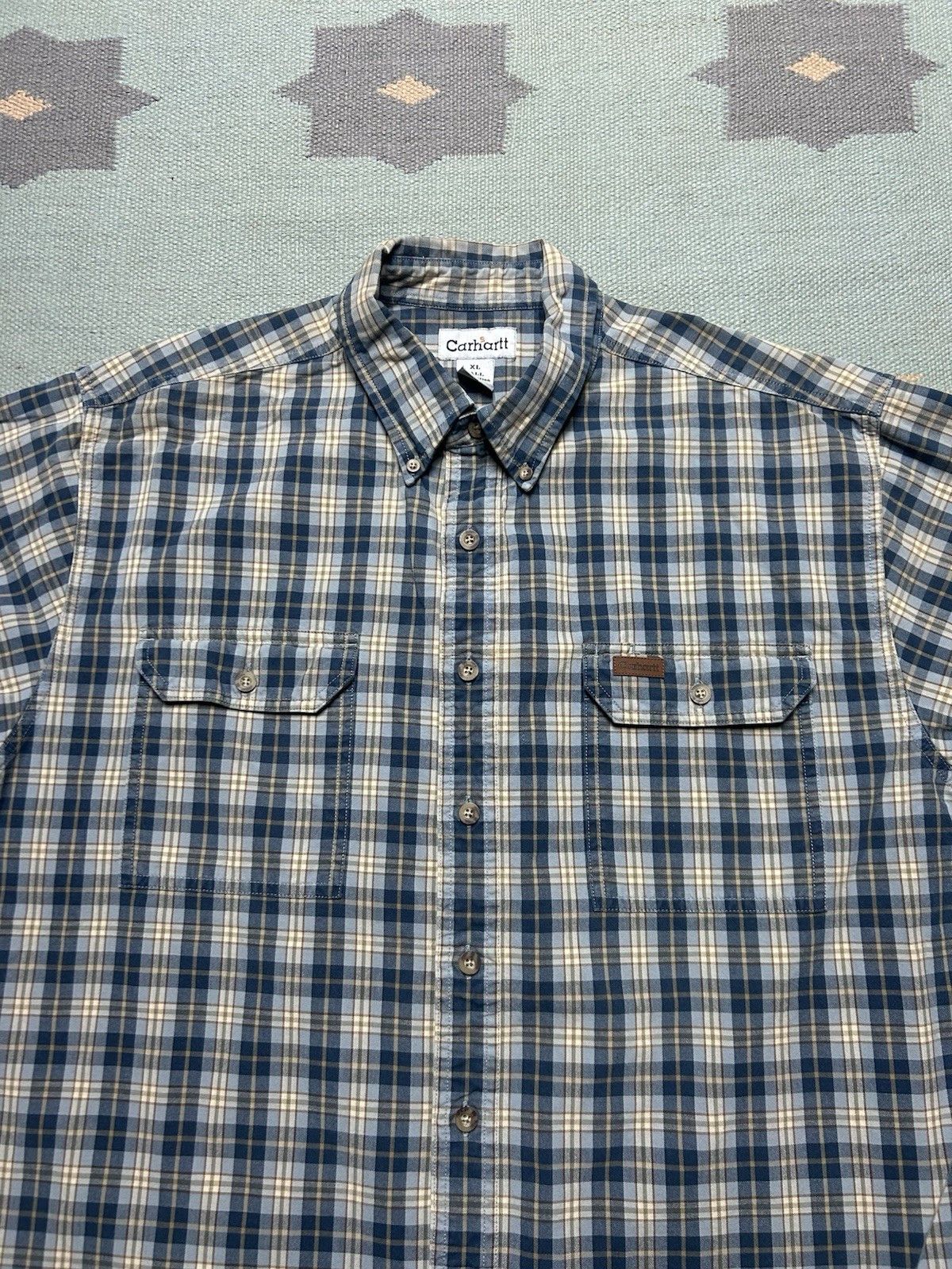 Vintage Carhartt button shirt cotton plaid cotton men’s XL tall Size US XL / EU 56 / 4 - 3 Thumbnail