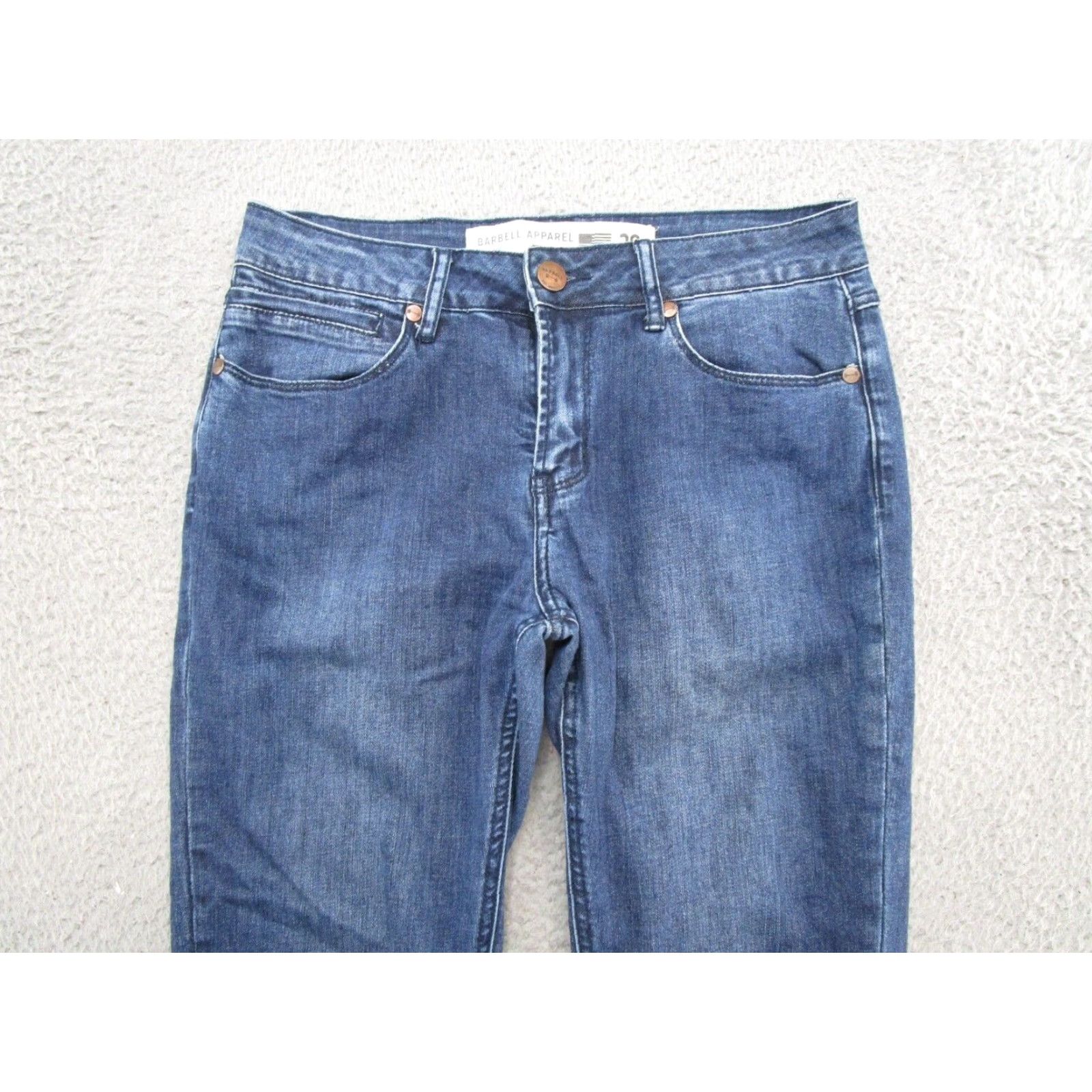 Vintage Barbell Jeans Men’s Blue Medium Wash Denim Skinny Stretch Jeans SZ 38x31 Size US 28 / EU 44 - 3 Thumbnail