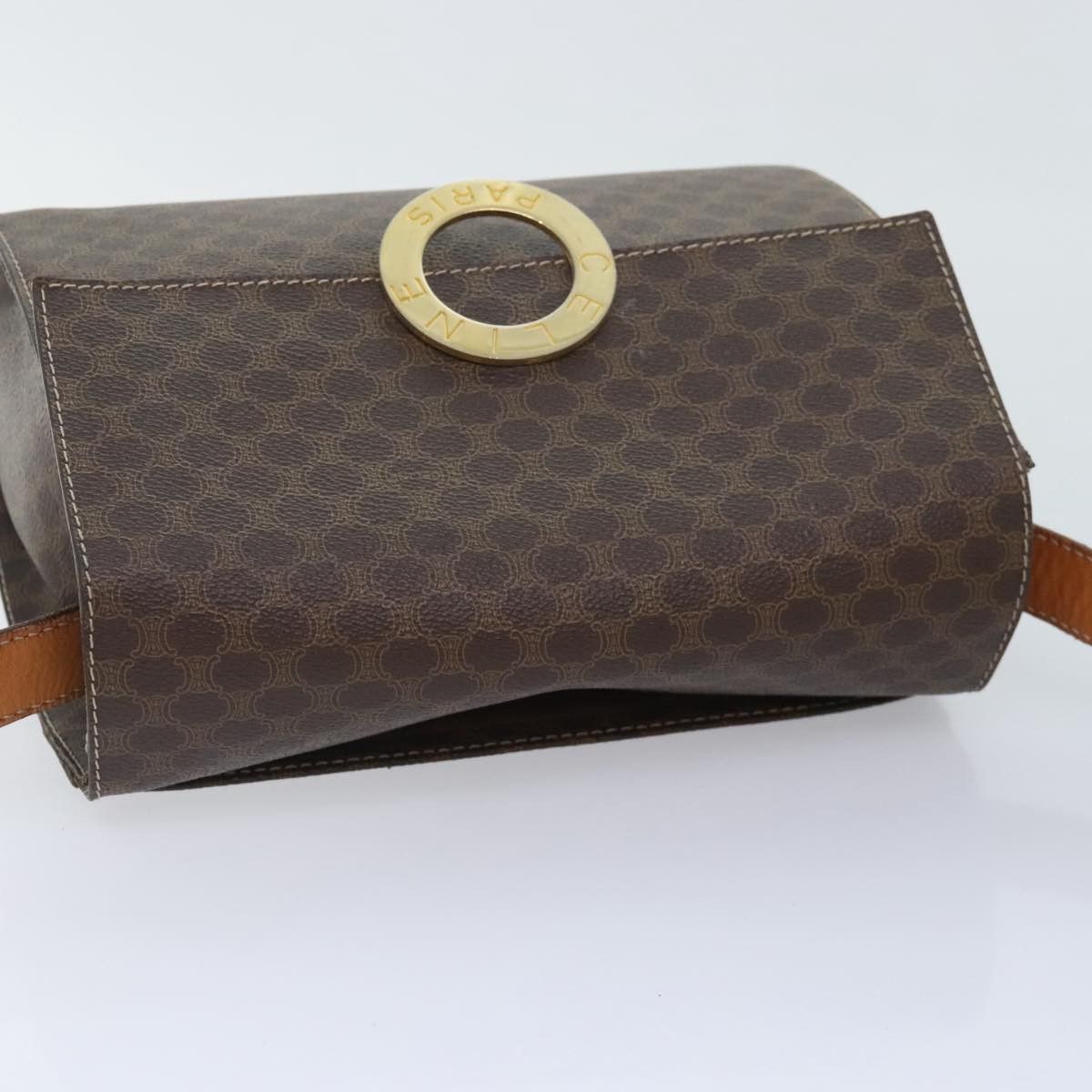 Celine CELINE Macadam Canvas Shoulder Bag Pvc Leather Brown Size ONE SIZE - 6 Thumbnail