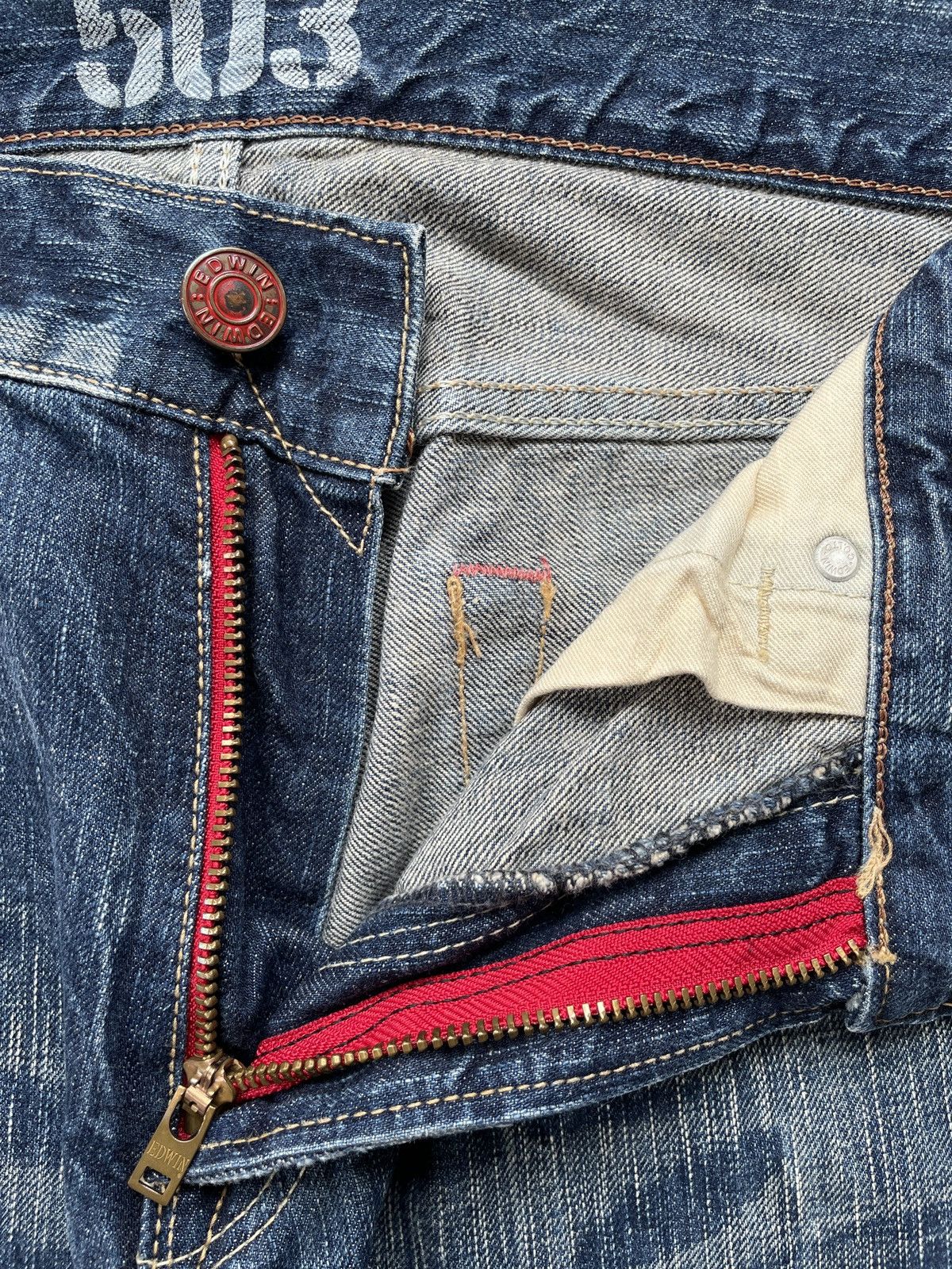 Edwin Edwin 503 Blue Trip Jeans Size US 36 / EU 52 - 6 Thumbnail