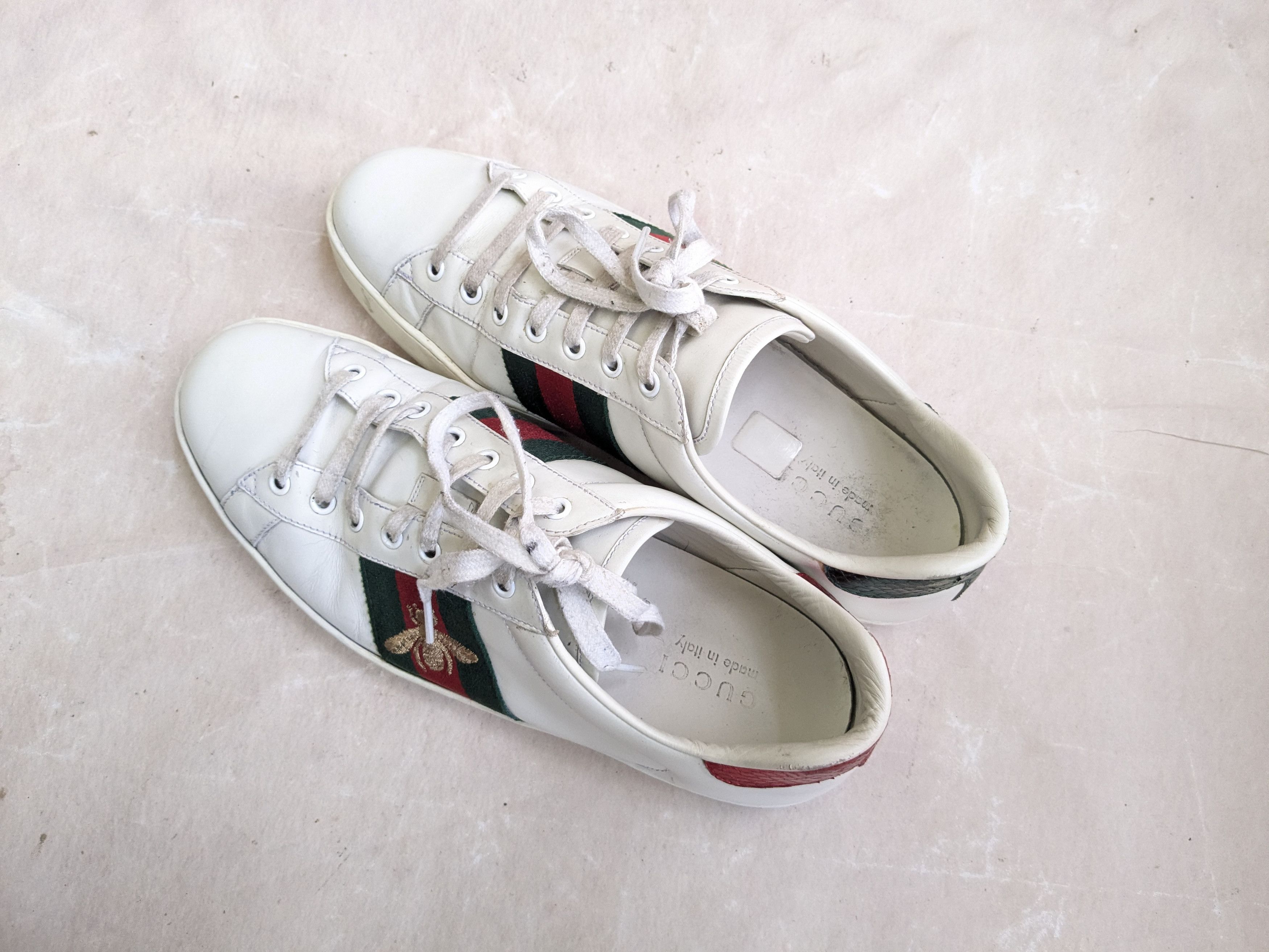 Gucci Gucci Ace Sneakers Bee White 10.5 Low Tops Size US 10.5 / EU 43-44 - 7 Thumbnail