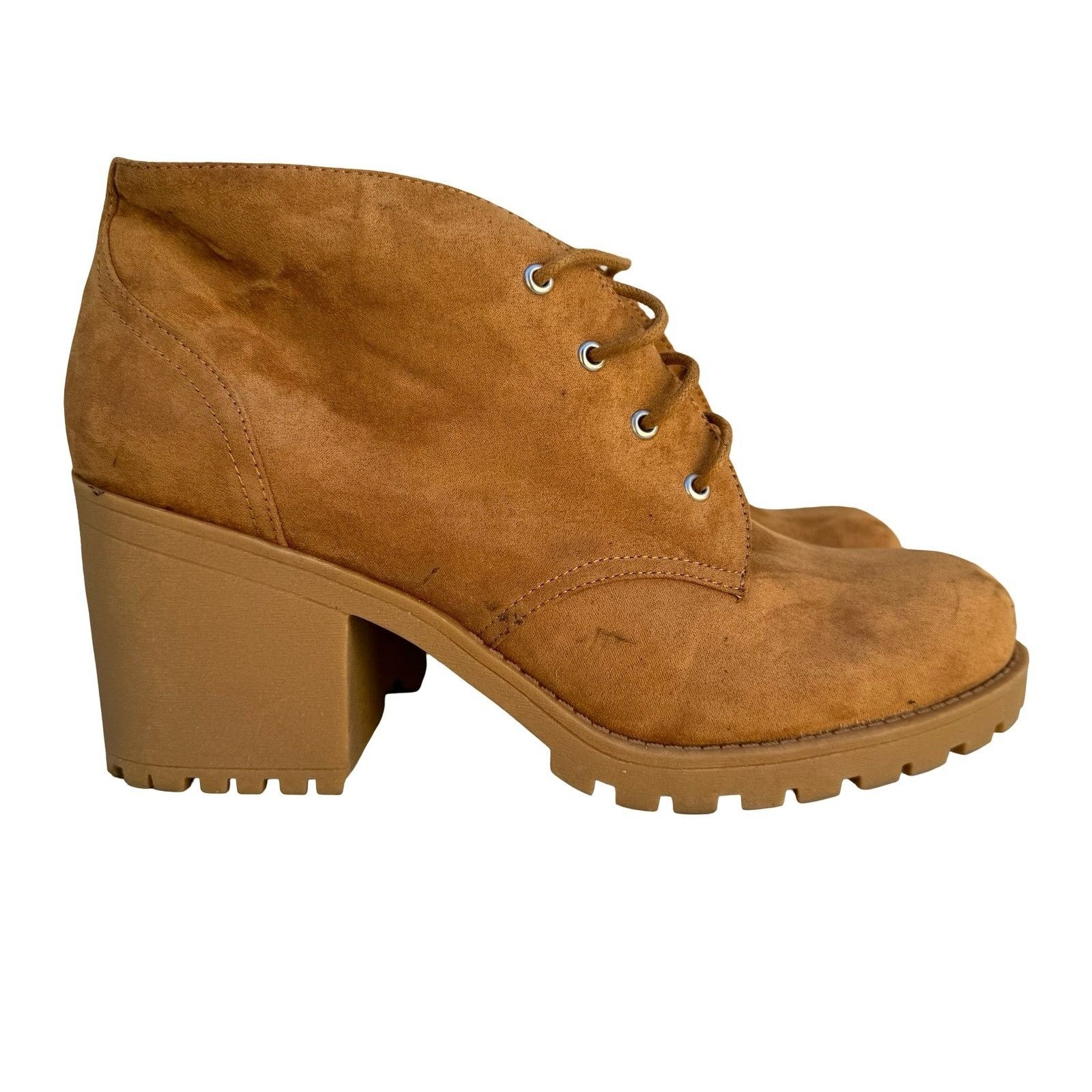 American Rag American Rag Reaghan Hiker Boots Tan Faux Suede Plaid Lining Size US 10 / IT 40 - 4 Thumbnail