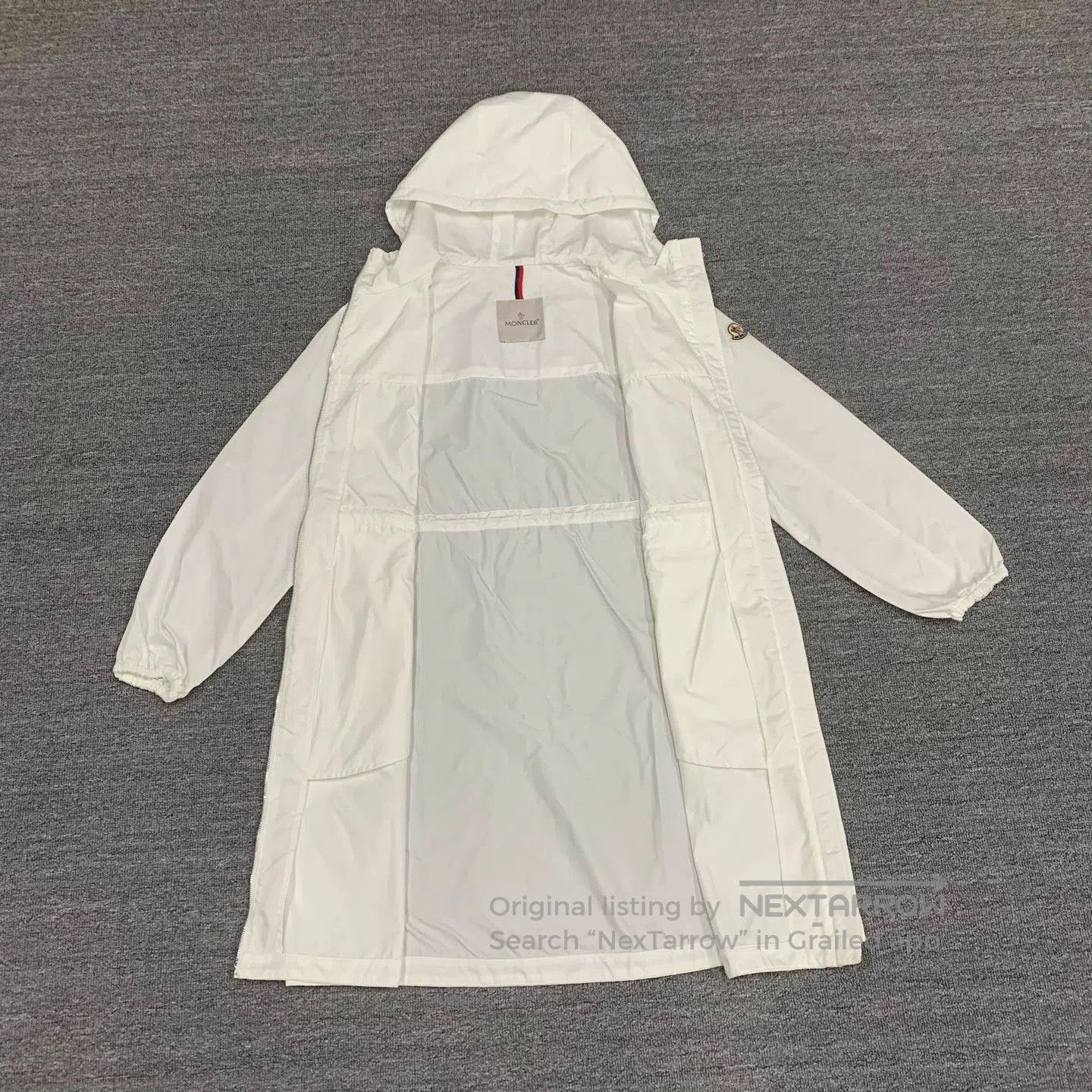 Moncler moncler white long windbreaker coat size 1. Size M / US 6-8 / IT 42-44 - 7 Thumbnail
