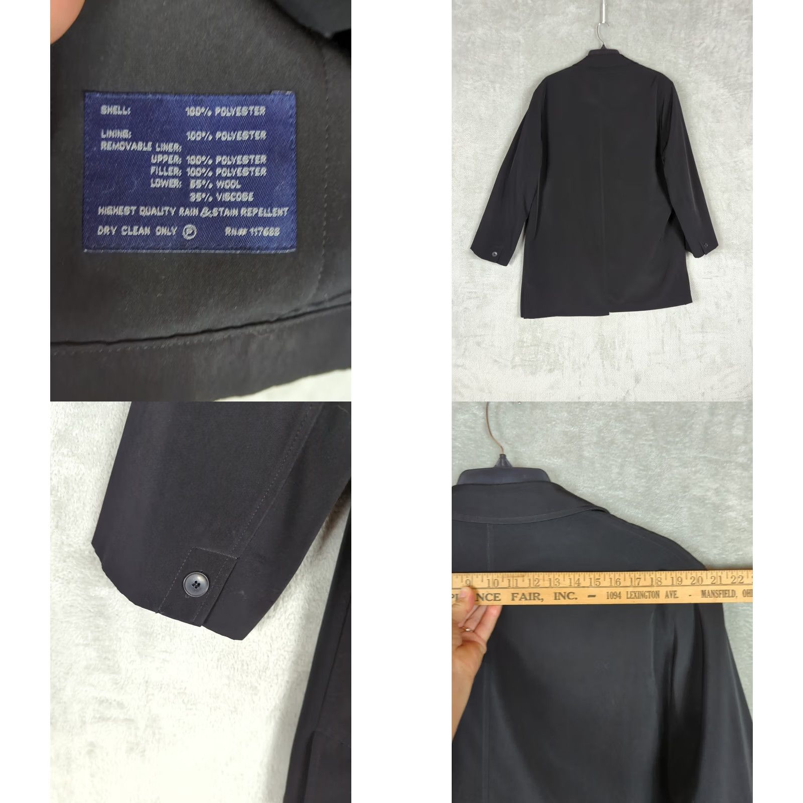 Ralph Lauren Lauren Ralph Lauren Mens M Single Breasted Lined Rain Coat Water Resistant Black Coat Mens Regular Modern Style Size US M / EU 48-50 / 2 - 8 Thumbnail