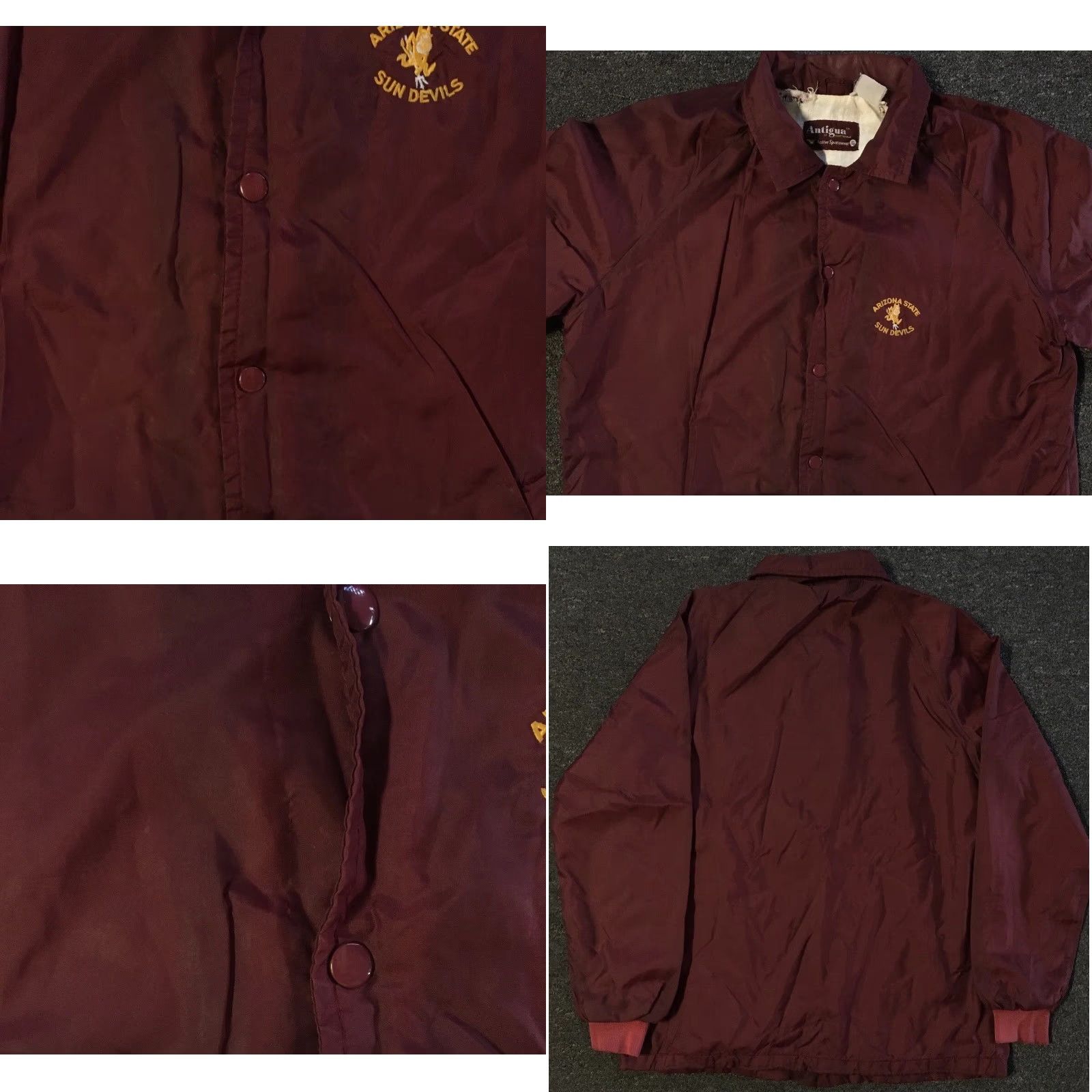 Vintage Vtg 70s ASU Sun Devils Faded Distress Jacket S USA College Track PE Grunge 80s Size US S / EU 44-46 / 1 - 8 Thumbnail