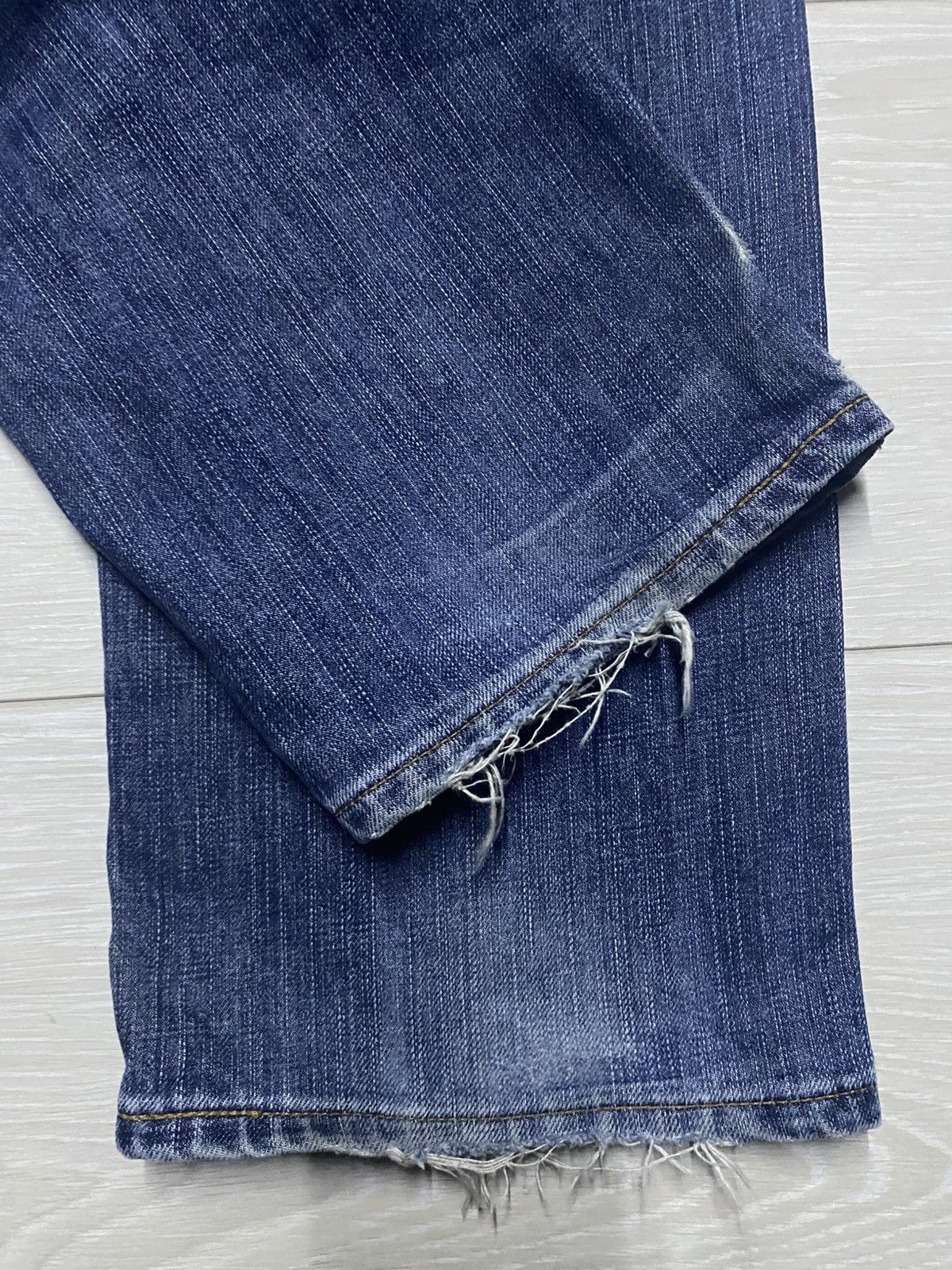 Edwin Vintage Edwin 503 Faded Wash Distressed Loose Jeans Size US 30 / EU 46 - 11 Thumbnail