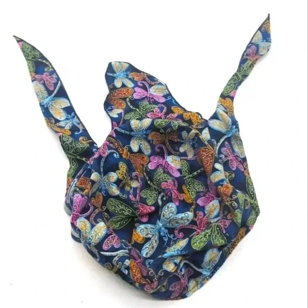 Designer Sparkling Earth Scrub Cap blue paisley dragon flies one si Size ONE SIZE - 1 Thumbnail