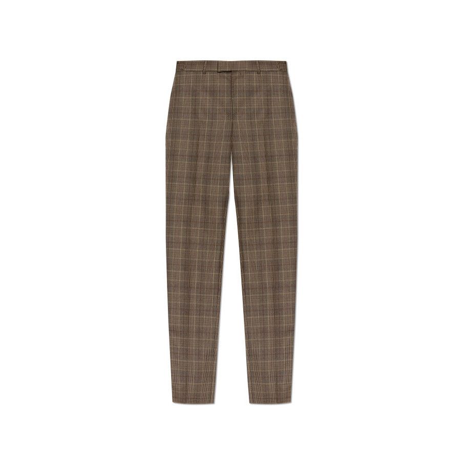 Alexander McQueen ALEXANDER MCQUEEN Brown Wool Check Pants New & Authentic (Me Size US 36 / EU 52 - 1 Preview
