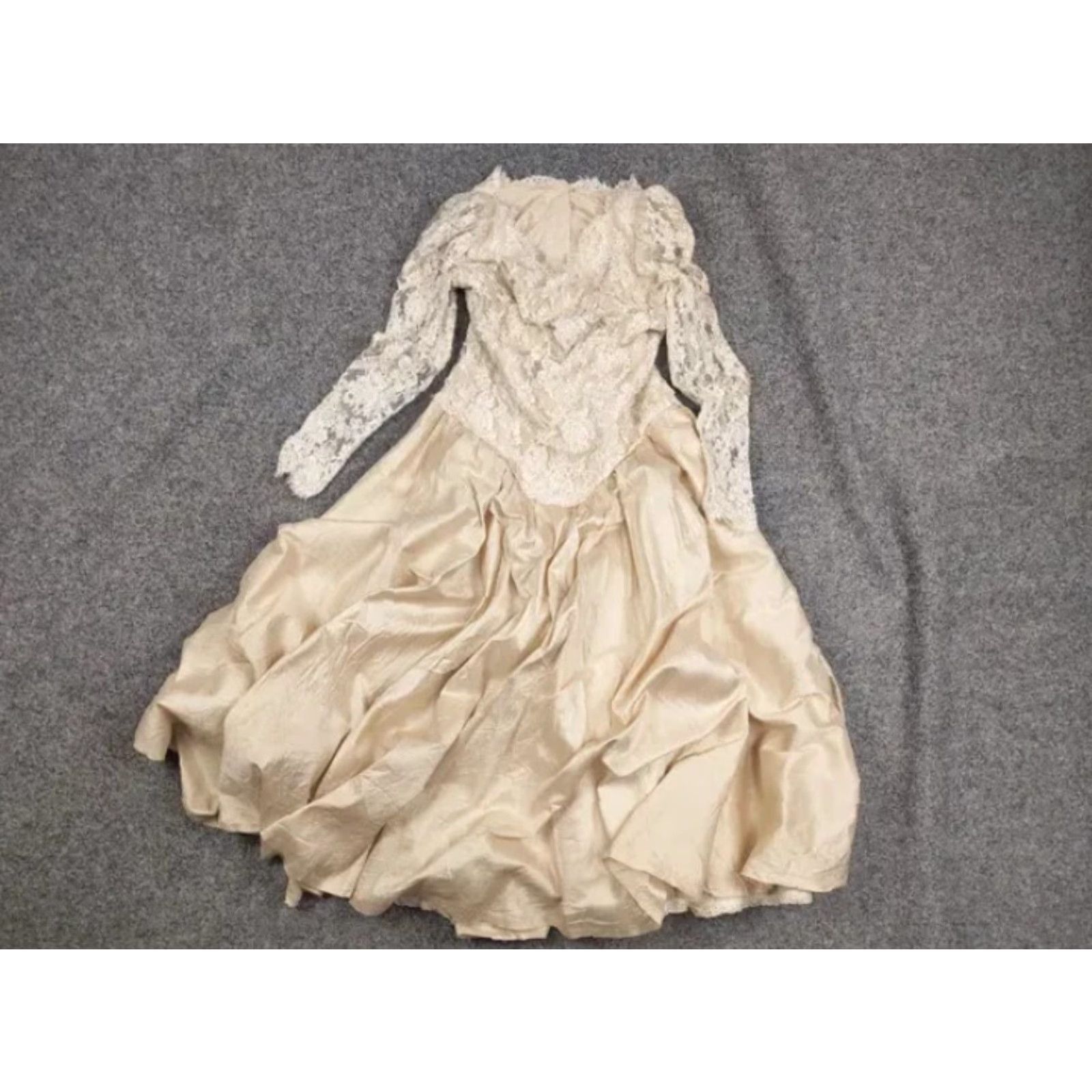 Vintage VINTAGE Phun Shirts lace Dress Button made in usa Shirt Dress M/L Beige 80s wedding style Women's Size M / US 6-8 / IT 42-44 - 2 Thumbnail