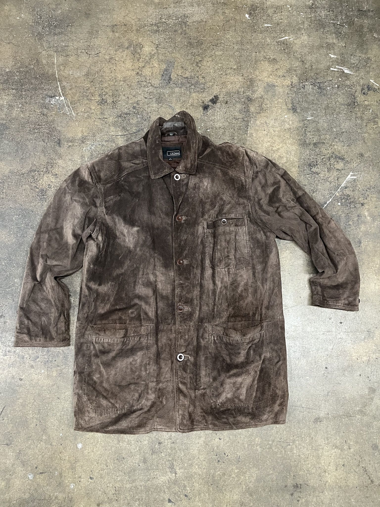 Leather Vintage Suede Leather Jacket 90s Cezani Brown Suede Coat Size L Size US L / EU 52-54 / 3 - 1 Thumbnail