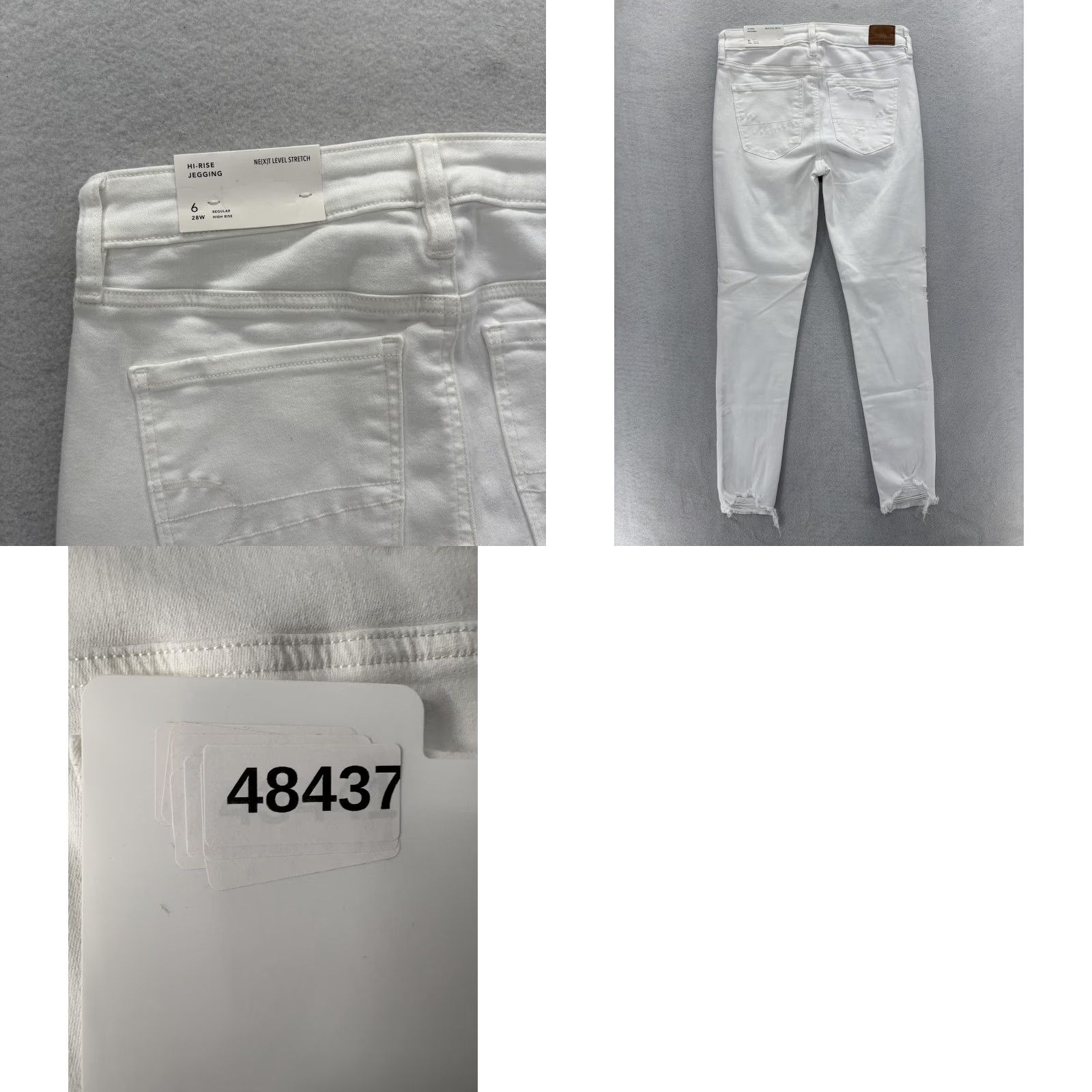 American Eagle Outfitters American Eagle High Rise Jegging Jeans Womens 6 White Distressed Stretch Denim Size 28" / US 6 / IT 42 - 9 Thumbnail