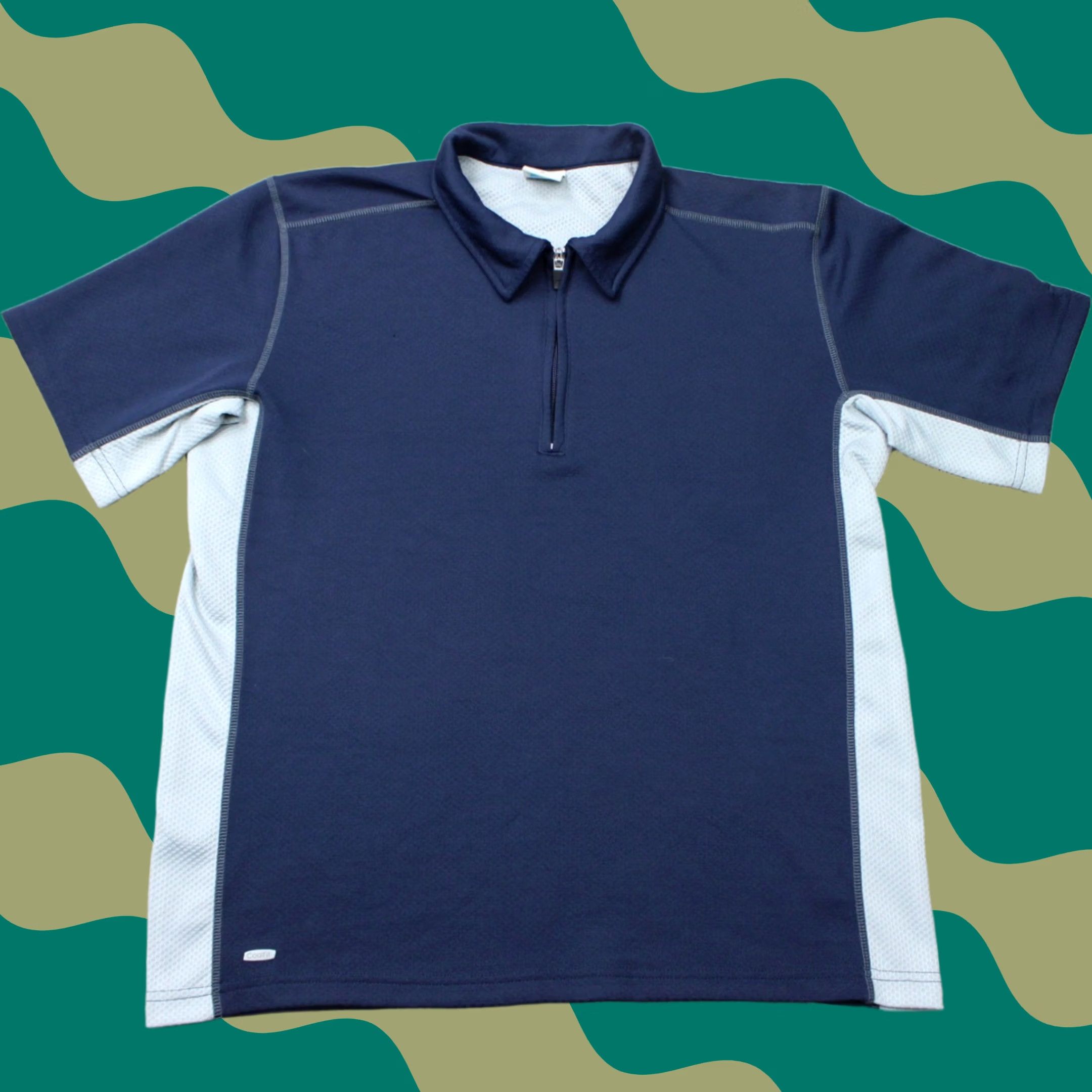 Alo Alo Polo Shirt Mens Medium Blue Short Sleeve 1/4 Zip Performance Golf Shirt Size US M / EU 48-50 / 2 - 1 Thumbnail