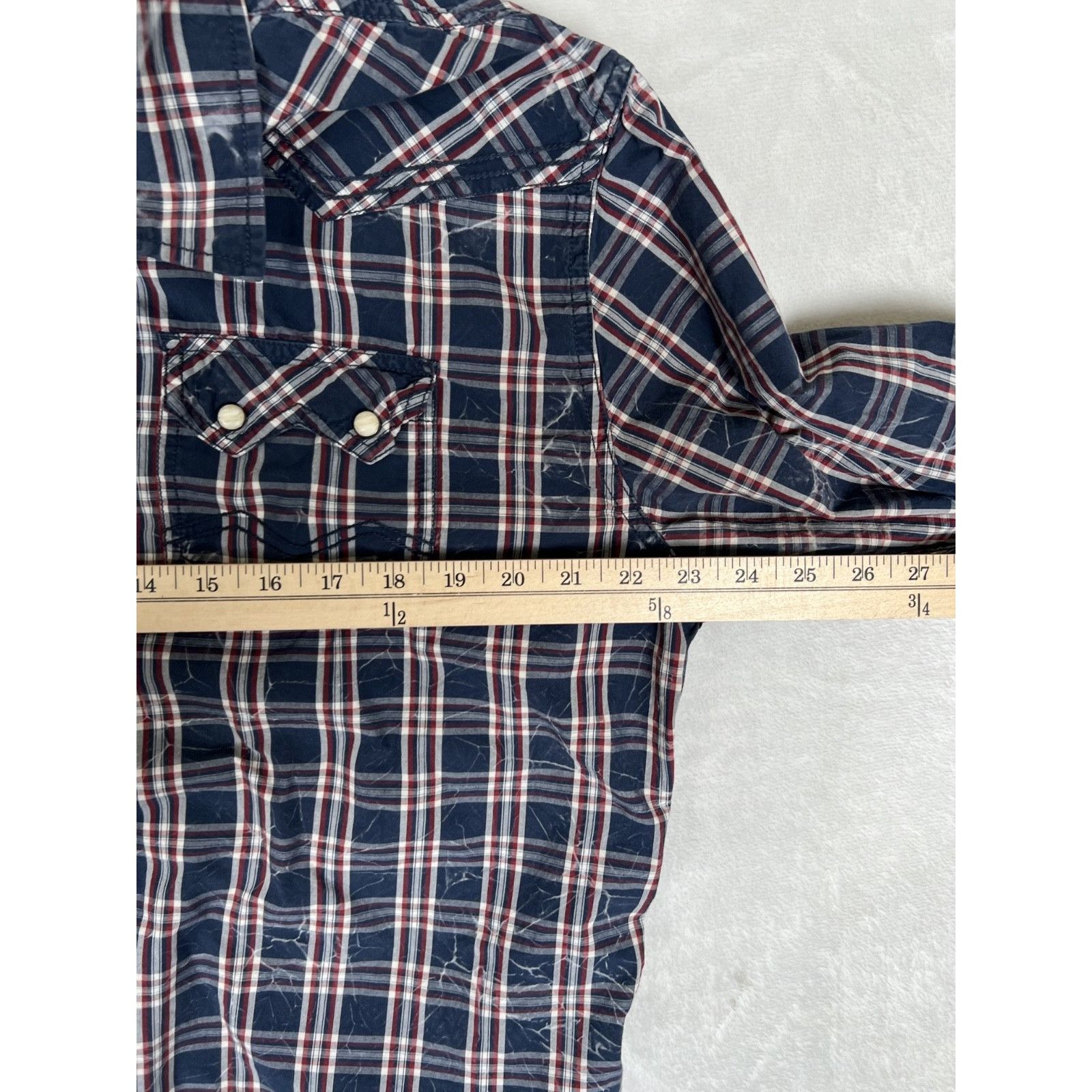 Other Moonshine Spirit Shirt Mens Large Blue Plaid Western Snap Fr Size US L / EU 52-54 / 3 - 6 Thumbnail