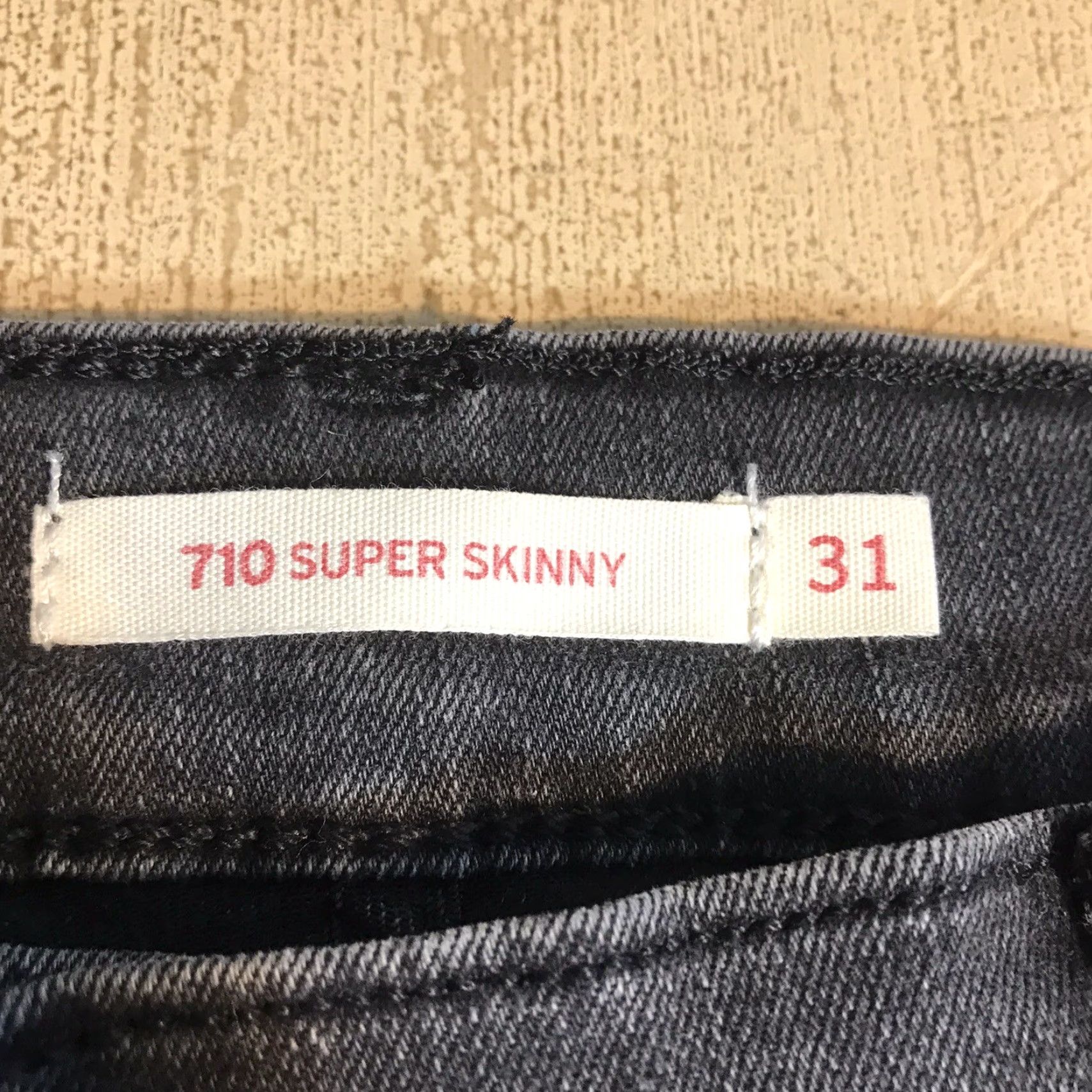 Levi's Levi's 710 Super Skinny Jeans Womens Black Distressed 31 Inseam 29 Inseam 5-Pocket Zip Belt Loops Slim Cotton Blend Denim Jeans Size 24" / US 00 / IT 34 - 5 Thumbnail