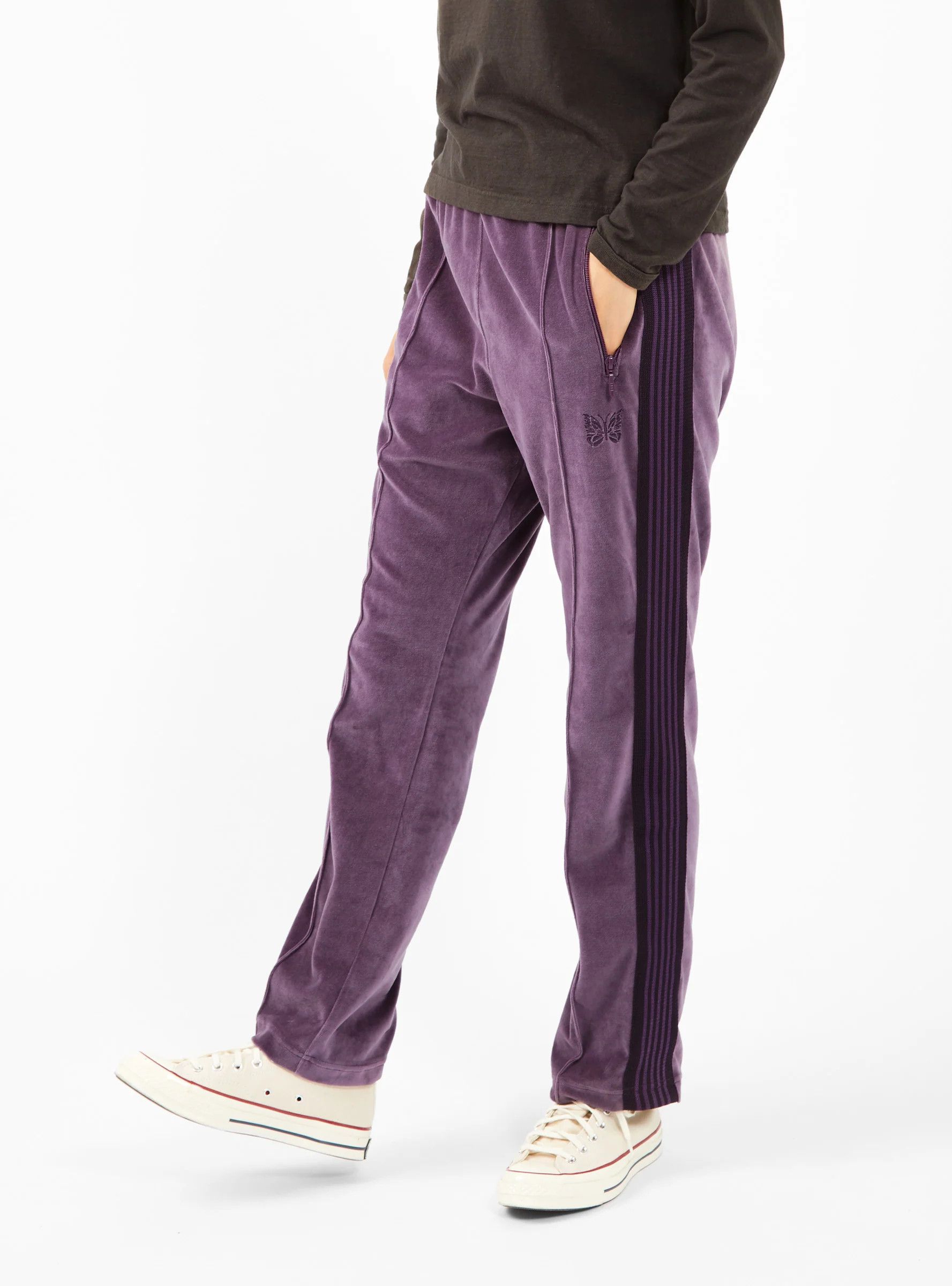 image of Needles Velour Track Pants Purple, Men's (Size 30)