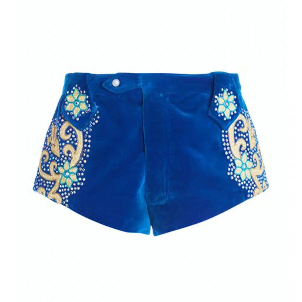 Tom Ford o1loc1c1224 SH0048 Velvet Short in Blue Size 26" / US 2 / IT 38 - 1 Preview