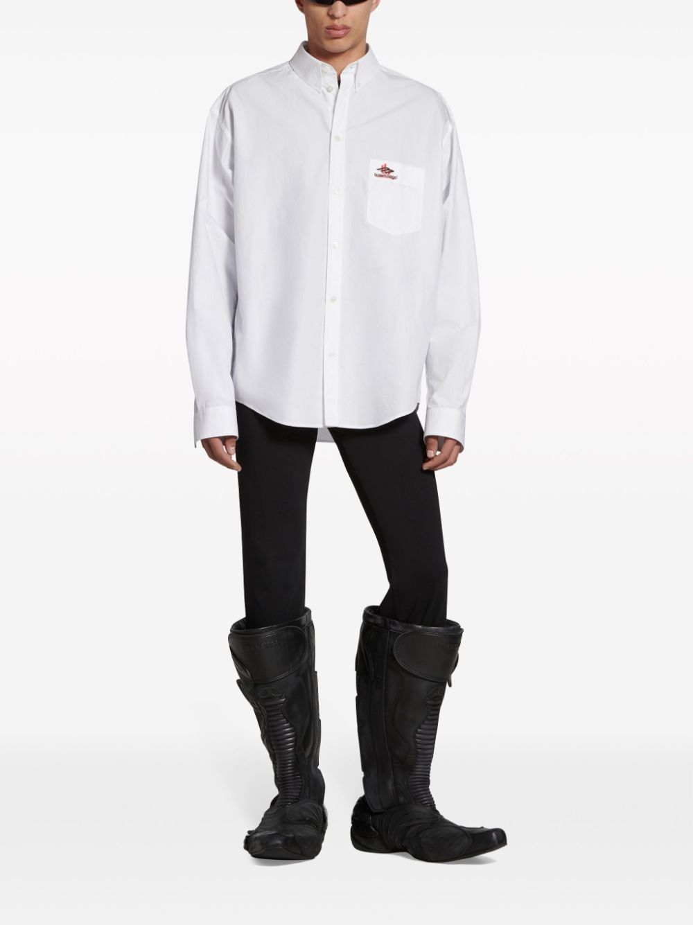 Balenciaga o1w1db10425 Layered Sports Shirt Large Fit in White Size US S / EU 44-46 / 1 - 4 Thumbnail