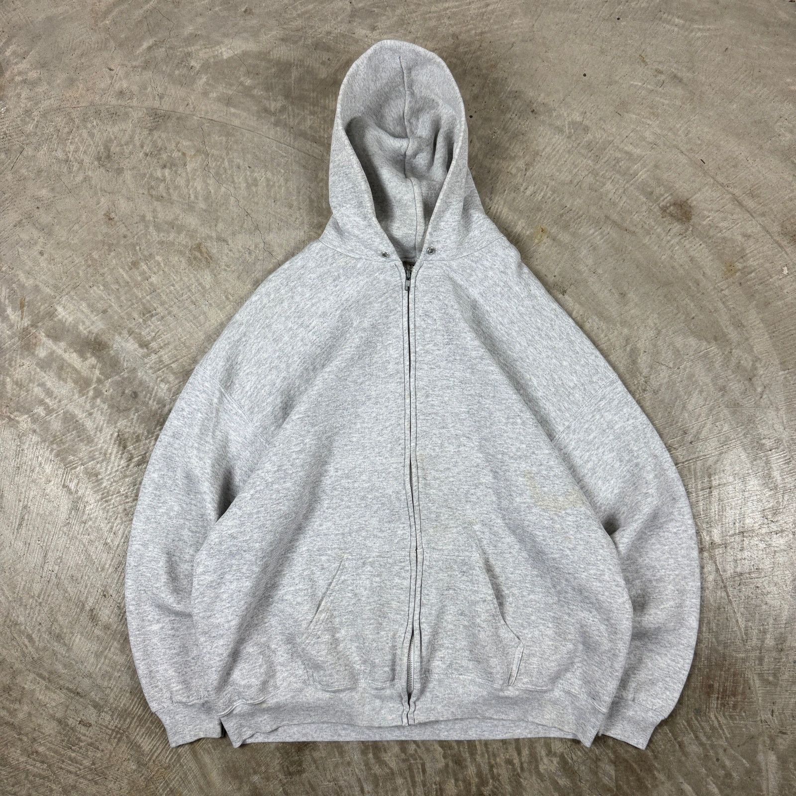 Tultex × Vintage 90s Light Gray Tultex Blank Essential Zip-Up Hoodie 3XL AP03 Size US XL / EU 56 / 4 - 1 Thumbnail