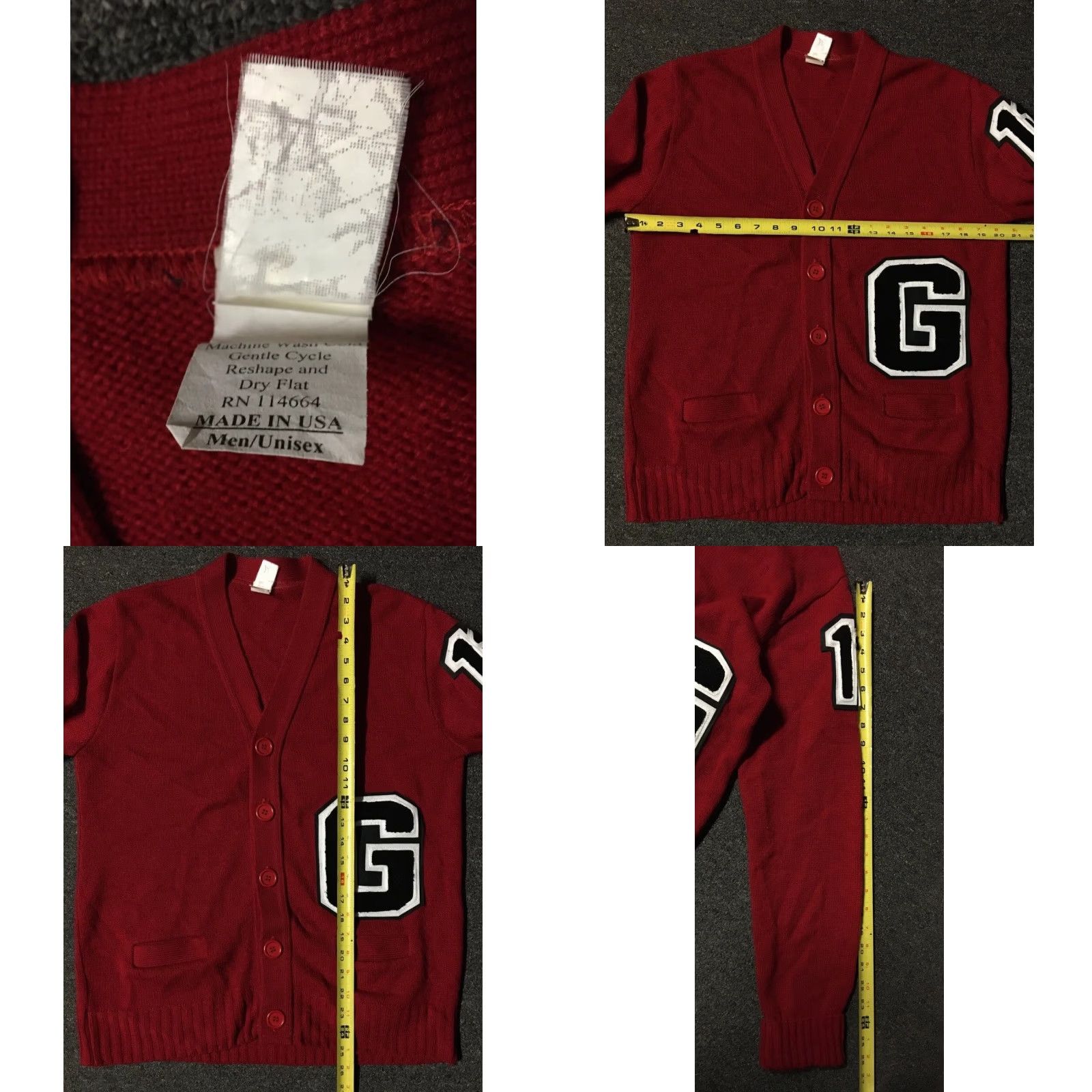 Vintage VINTAGE Track & Field Sweater Shirt Mens S Red 90s 80s Varsity Letterman Knit Cardigan Football College USA Summer/Autumn/ Winter Size US S / EU 44-46 / 1 - 8 Thumbnail