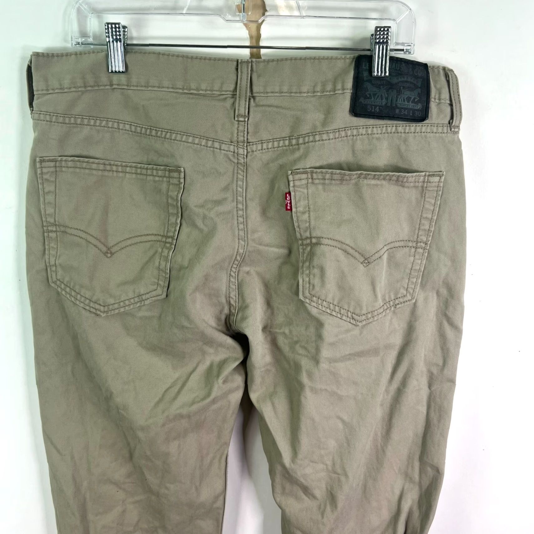 Levi's Levi's 514 Jeans Mens 34 Beige Regular Straight 5-Pocket Denim USA Logo 90s 30" Inseam Size US 34 / EU 50 - 7 Thumbnail