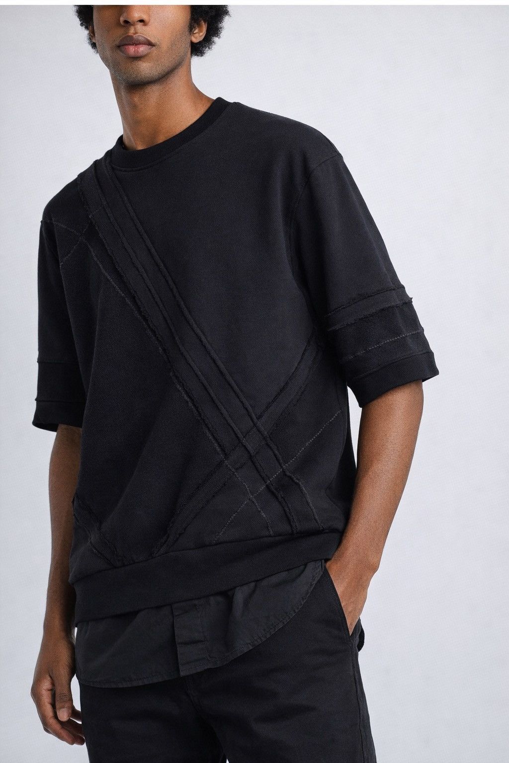 3.1 Phillip Lim 3.1 Phillip Lim Asymmetric Layered Sweatshirt XL Black Size US XL / EU 56 / 4 - 1 Thumbnail