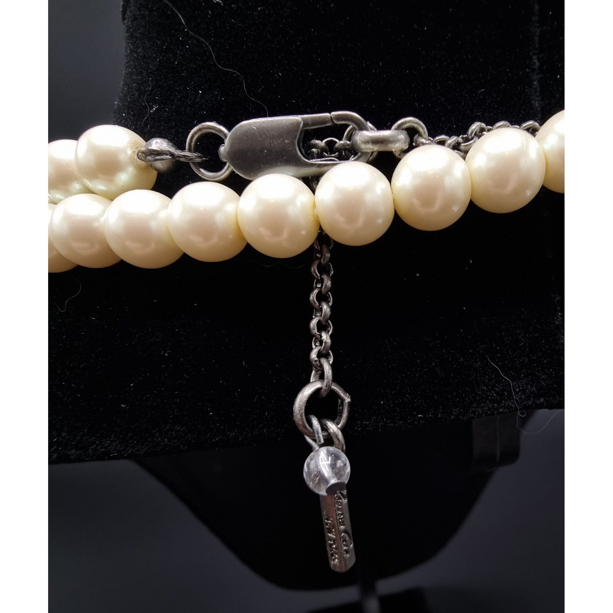 Kenneth Cole Kenneth Cole Long Faux Pearl & Black Bead Necklace With Adju Size ONE SIZE - 5 Thumbnail