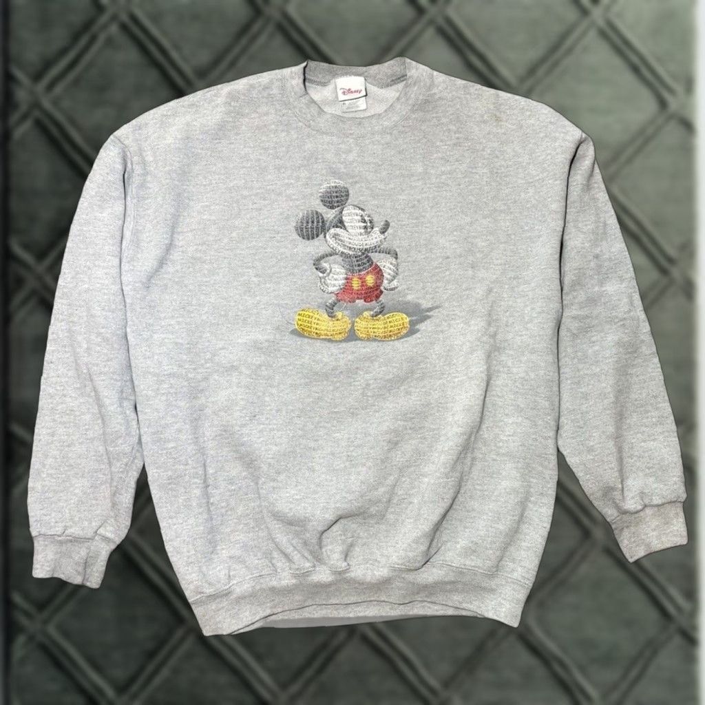 Disney VINTAGE 90s Walt Disney World Mickey Mouse Crewneck Sweatshirt Cartoon Gray XL Men Sweatshirt Embroidered Mickey Mouse 90s Theme Grey Size US XL / EU 56 / 4 - 1 Thumbnail