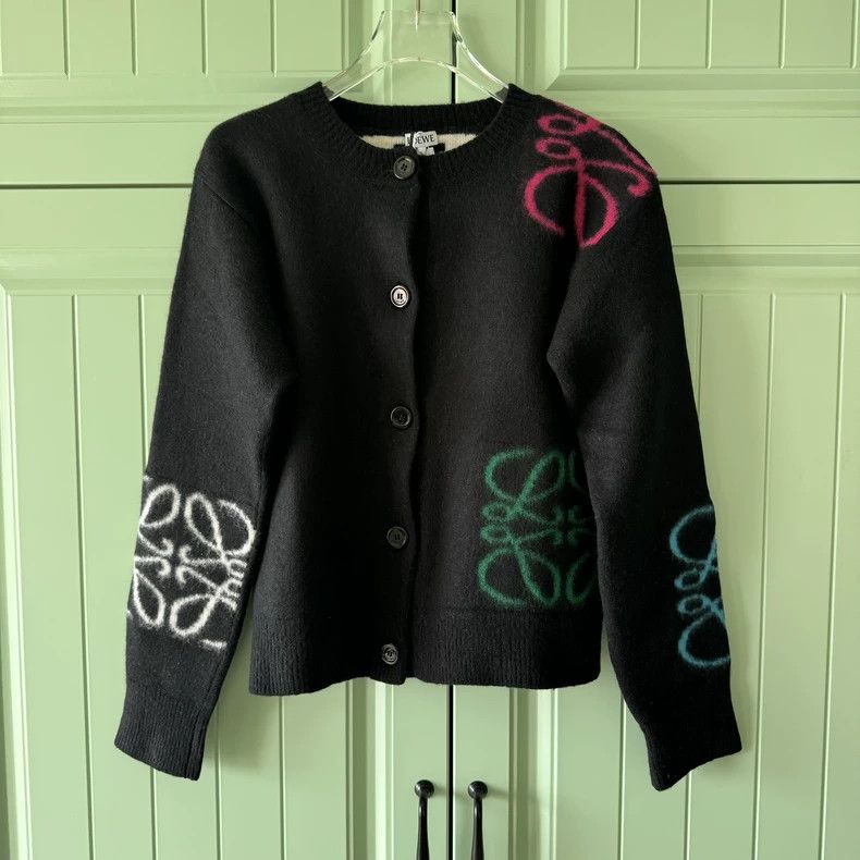 Loewe LOEWE Black wool cardigan Size M / US 6-8 / IT 42-44 - 1 Thumbnail