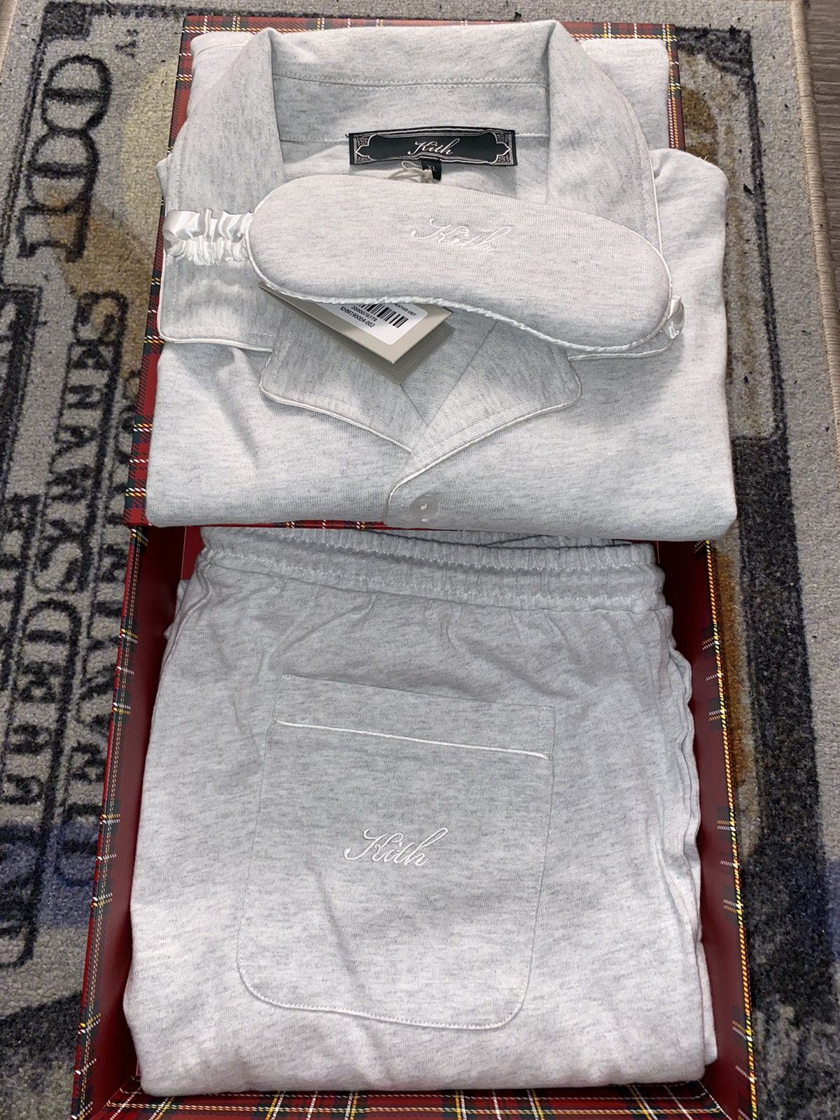 image of Kith Kithmas Script Pajama Set in Grey, Men's (Size XL)