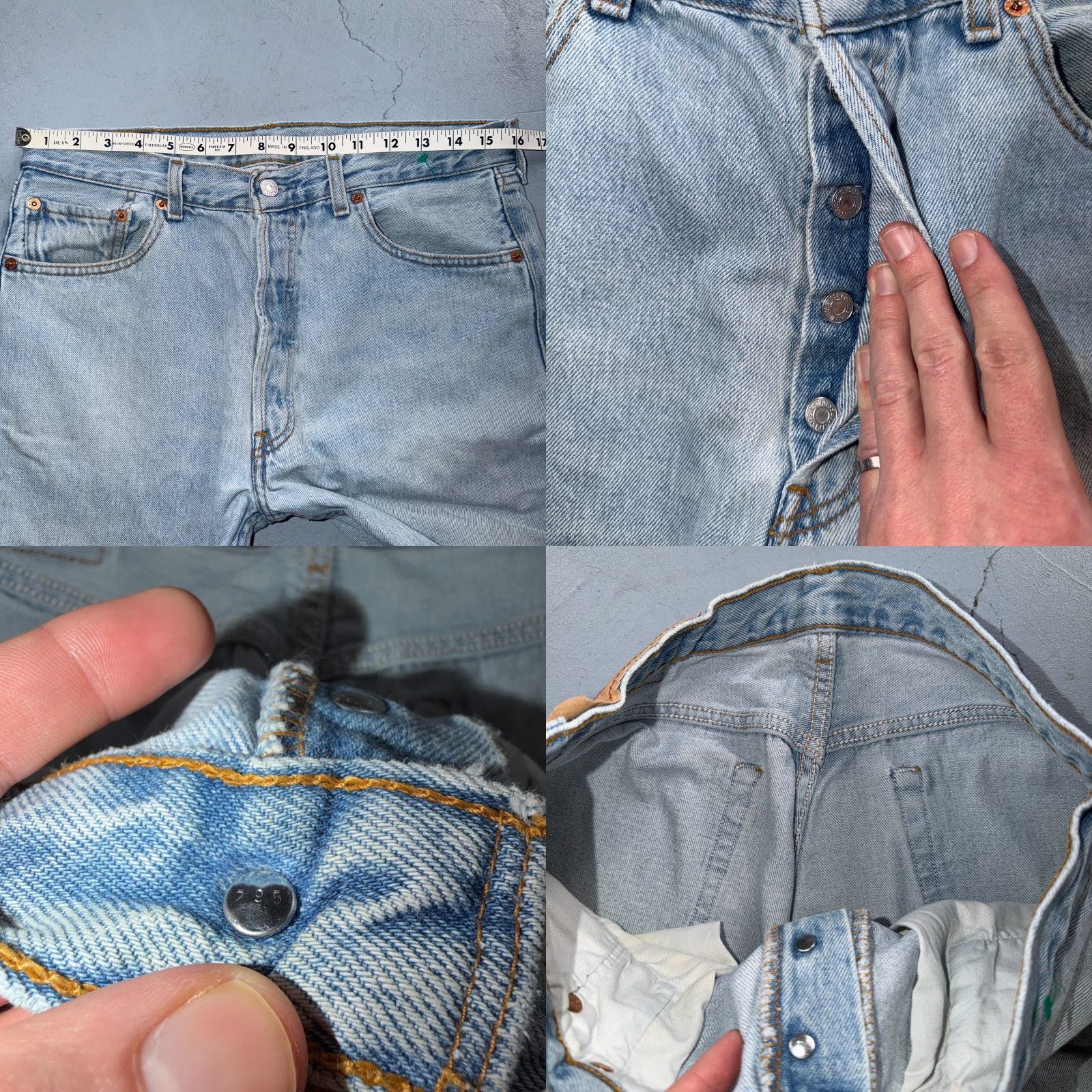 Levi's VINTAGE Levi's 501 Jeans Straight Blue Light Wash 34x36 90s 501 Series Men Jeans 5-Pocket Denim Size US 34 / EU 50 - 8 Thumbnail