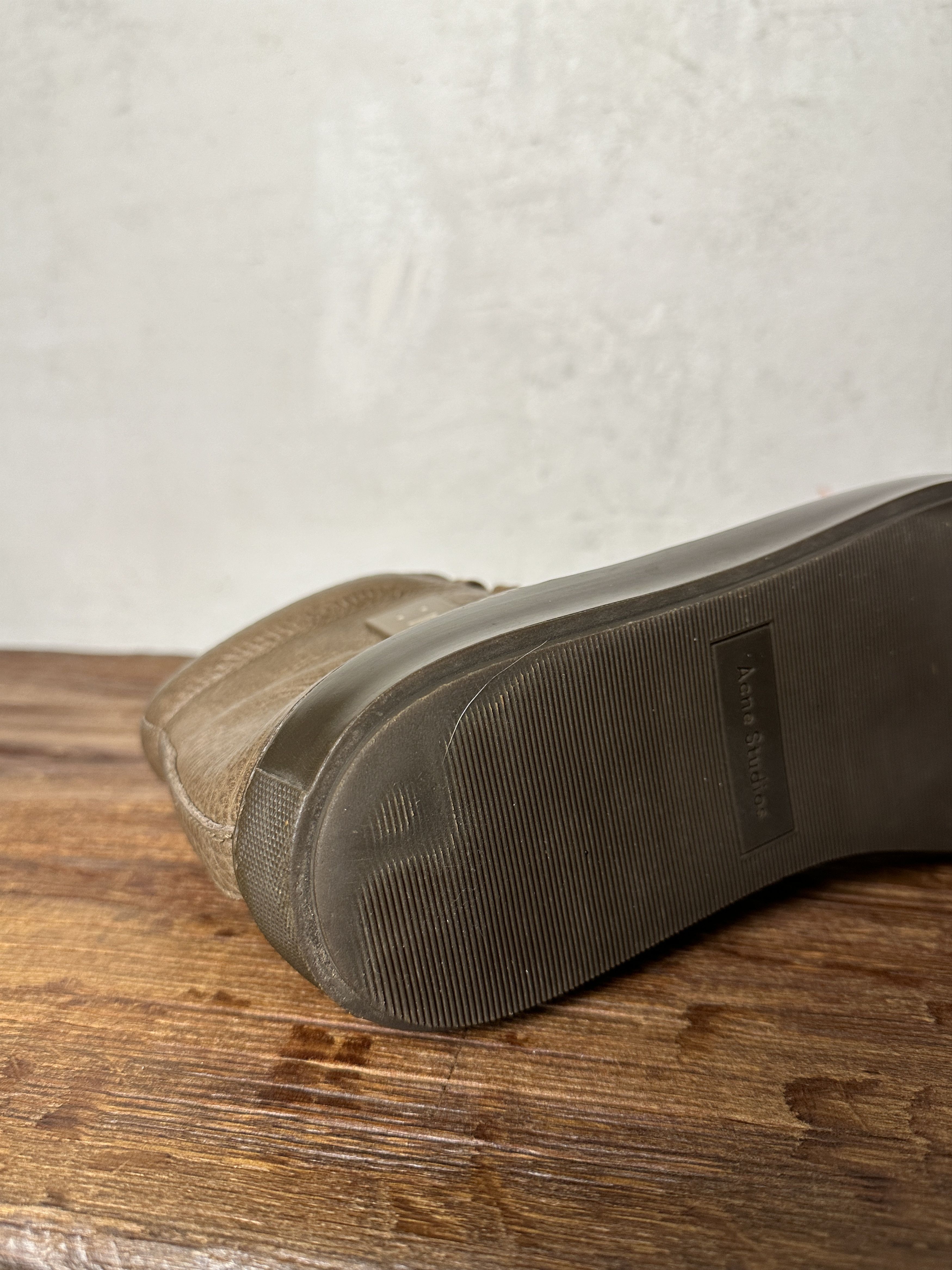 Acne Studios ACNE STUDIOS LOGO BROWN LEATHER HIGH TOP SNEAKERS Size US 10 / EU 43 - 7 Thumbnail