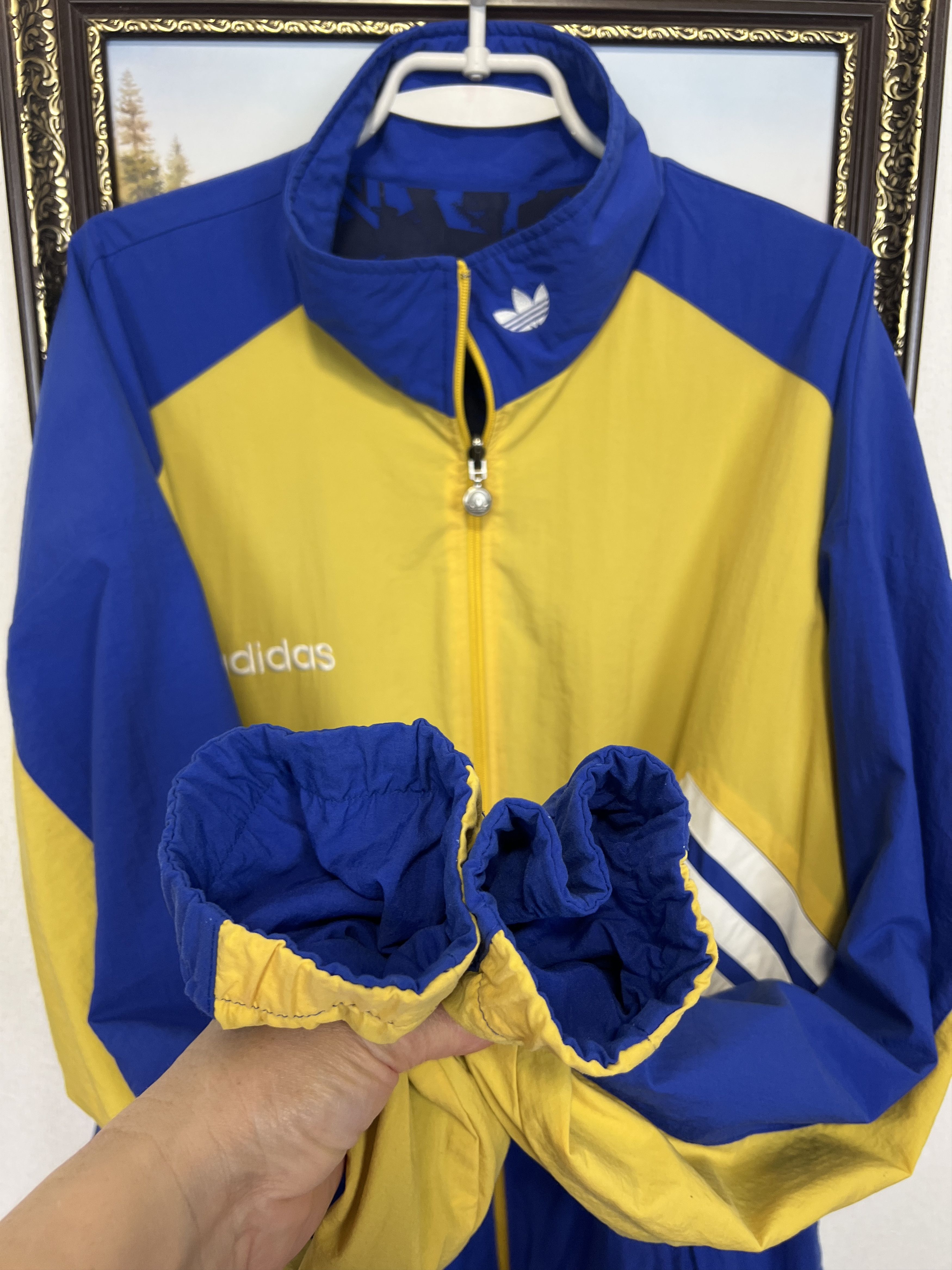 Adidas Vintage Sweden Double Sided Jacket Soccer Track Top Rare Size US L / EU 52-54 / 3 - 5 Thumbnail