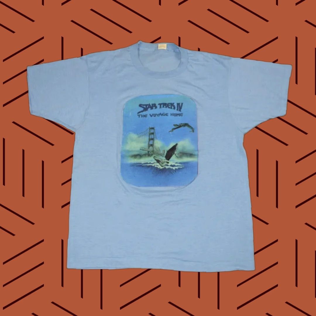 Vintage VINTAGE STAR TREK IV THE VOYAGE HOME SPOCK CREW T-SHIRT LARGE BLUE 80s MENS Size US L / EU 52-54 / 3 - 1 Thumbnail